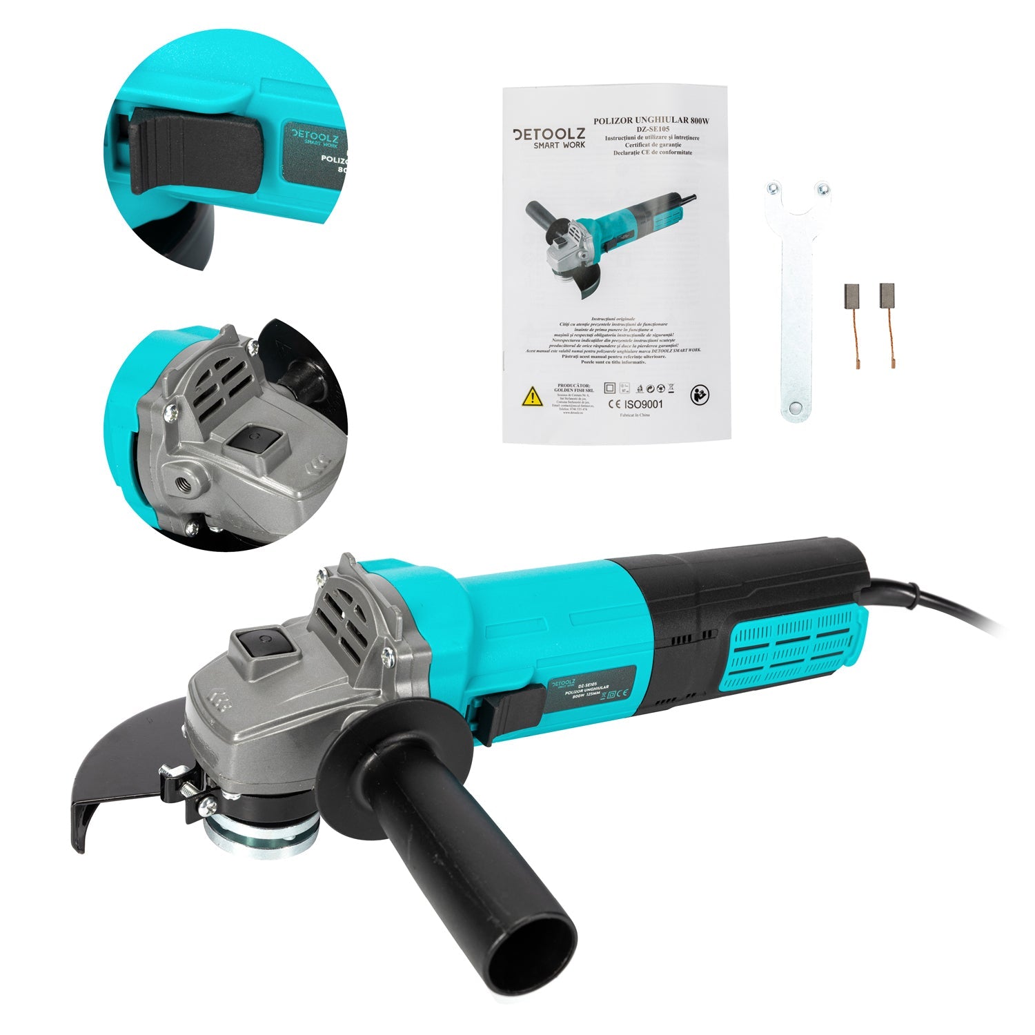 Γωνιακός Τροχός 125Mm 800W Detoolz