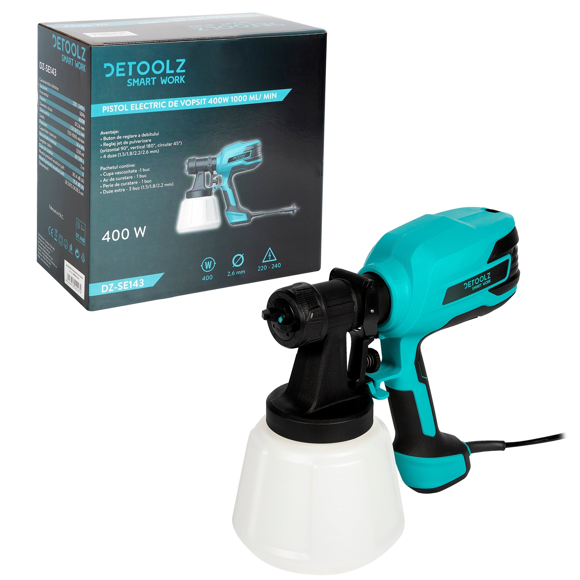 Ηλεκτρικό Πιστόλι Βαφής 350W 1000Ml Detoolz