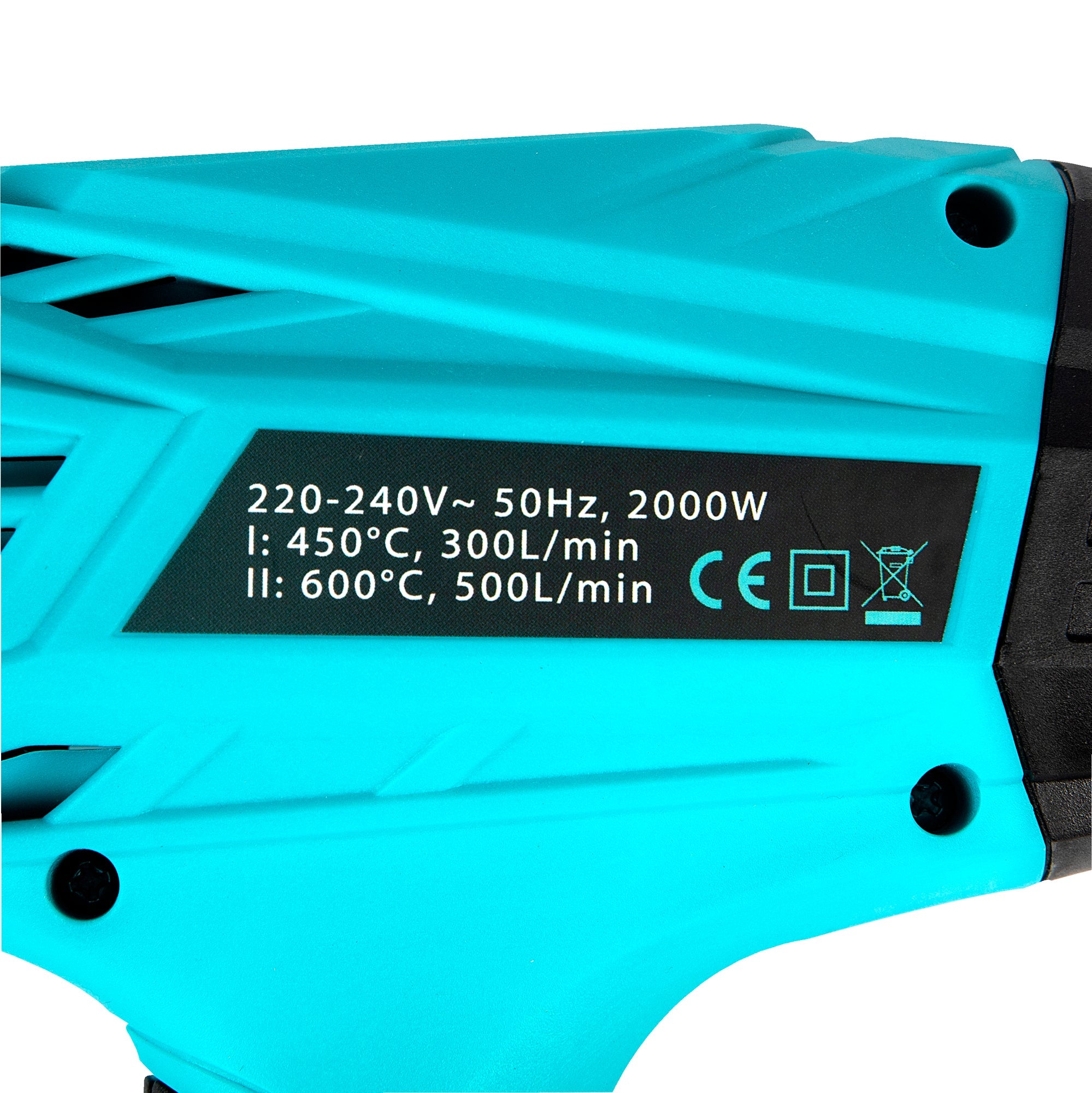 Πιστόλι Θερμού Αέρα 2000W, 2 Επίπεδα Ρύθμισης 0-600°C Detoolz