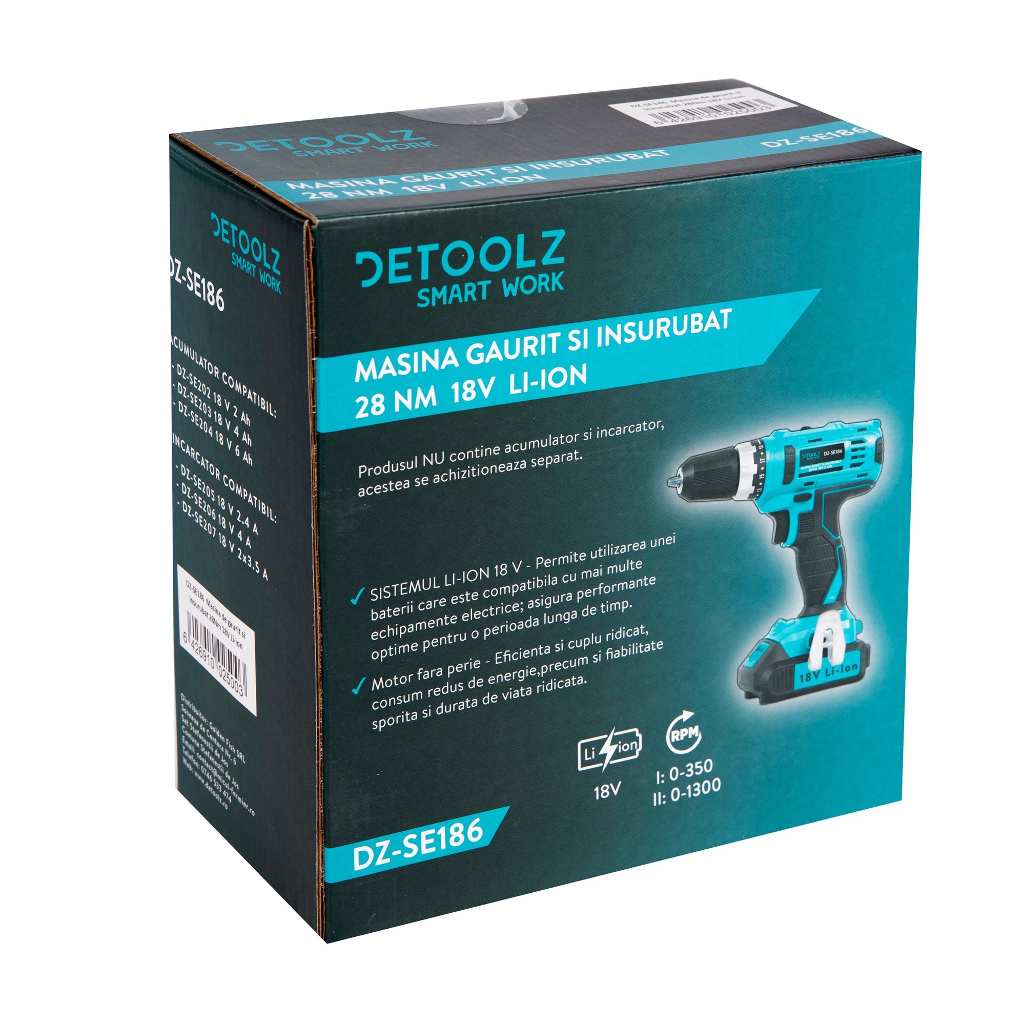Δραπανοκατσάβιδο Με Μπαταρία 18V 28Nm Detoolz