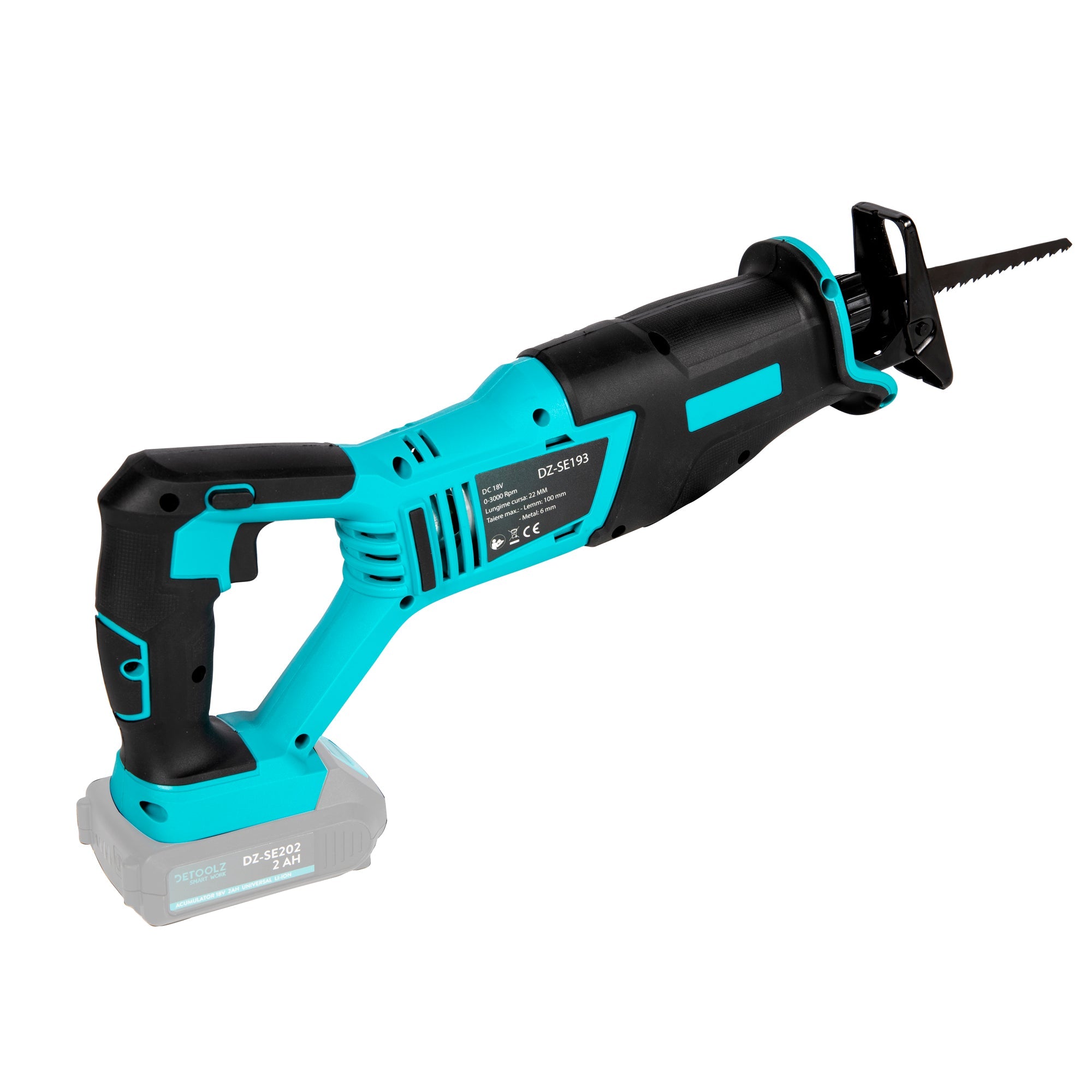 Παλινδρομικό Πριόνι Σπαθί Με Ψήκτρες 18V 100Mm Detoolz