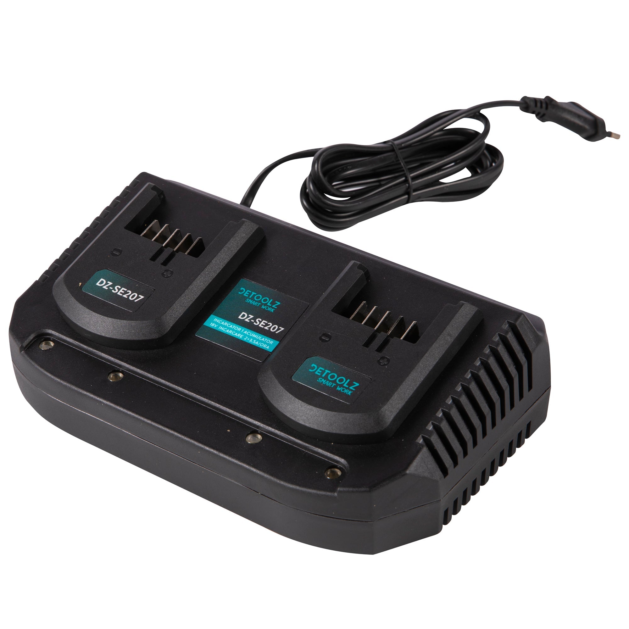 Φορτιστής Για 2 Μπαταρίες Li-Ion 18V 3.5A Detoolz