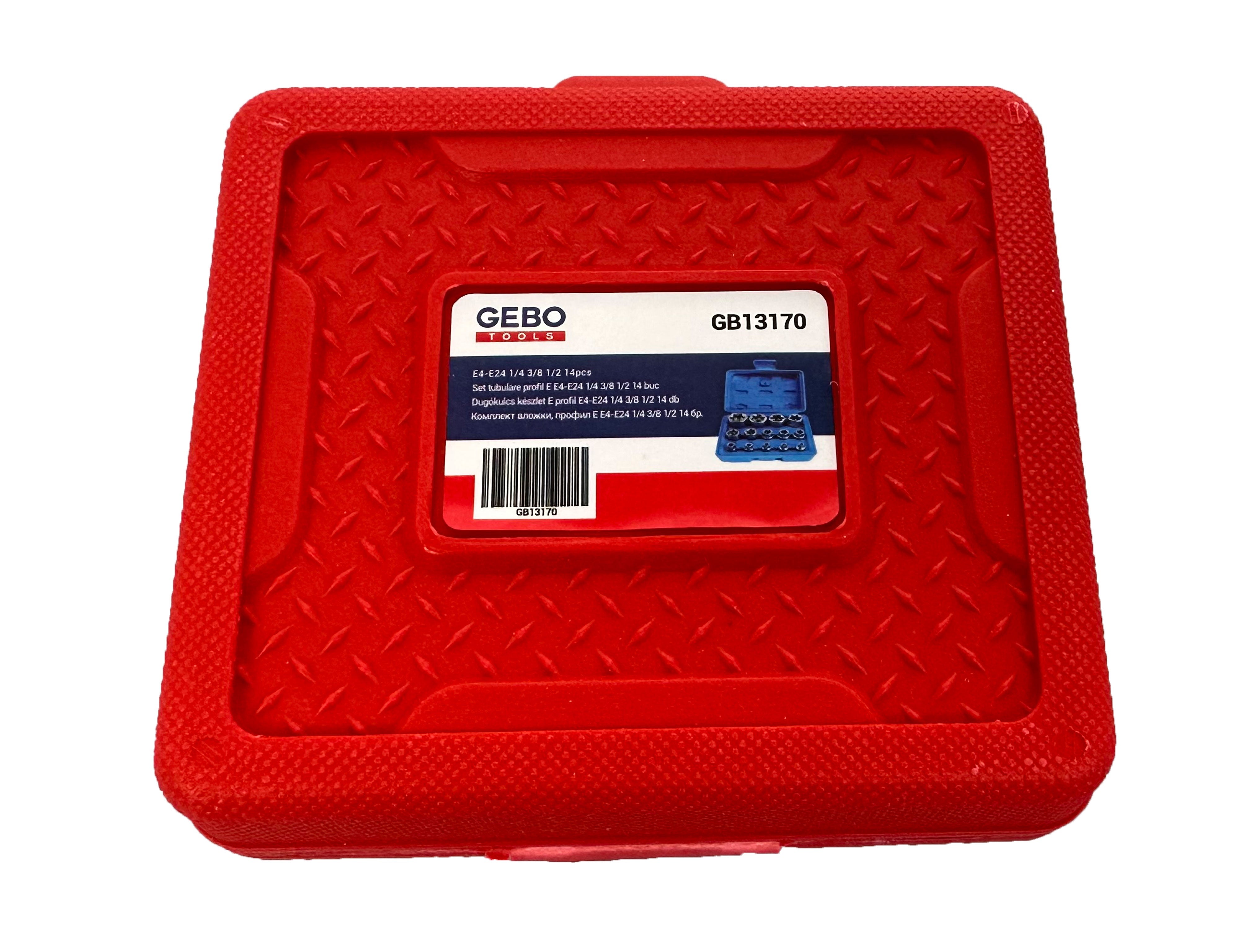 Σετ Καρυδάκια Προφίλ Ε Ε4-Ε24 1/4" 3/8" 1/2" 14Τμχ GEBO TOOLS