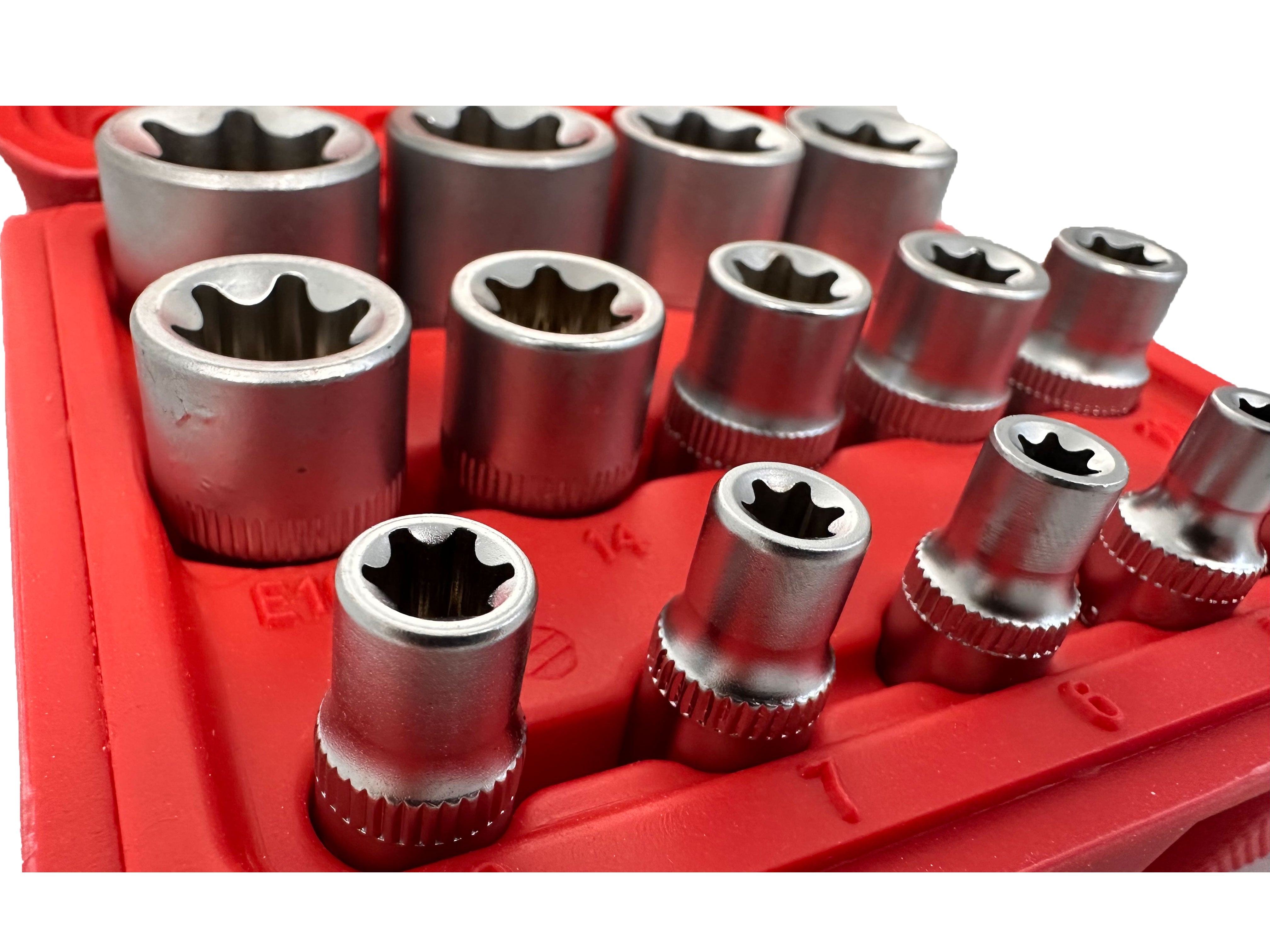 Σετ Καρυδάκια Προφίλ Ε Ε4-Ε24 1/4" 3/8" 1/2" 14Τμχ GEBO TOOLS