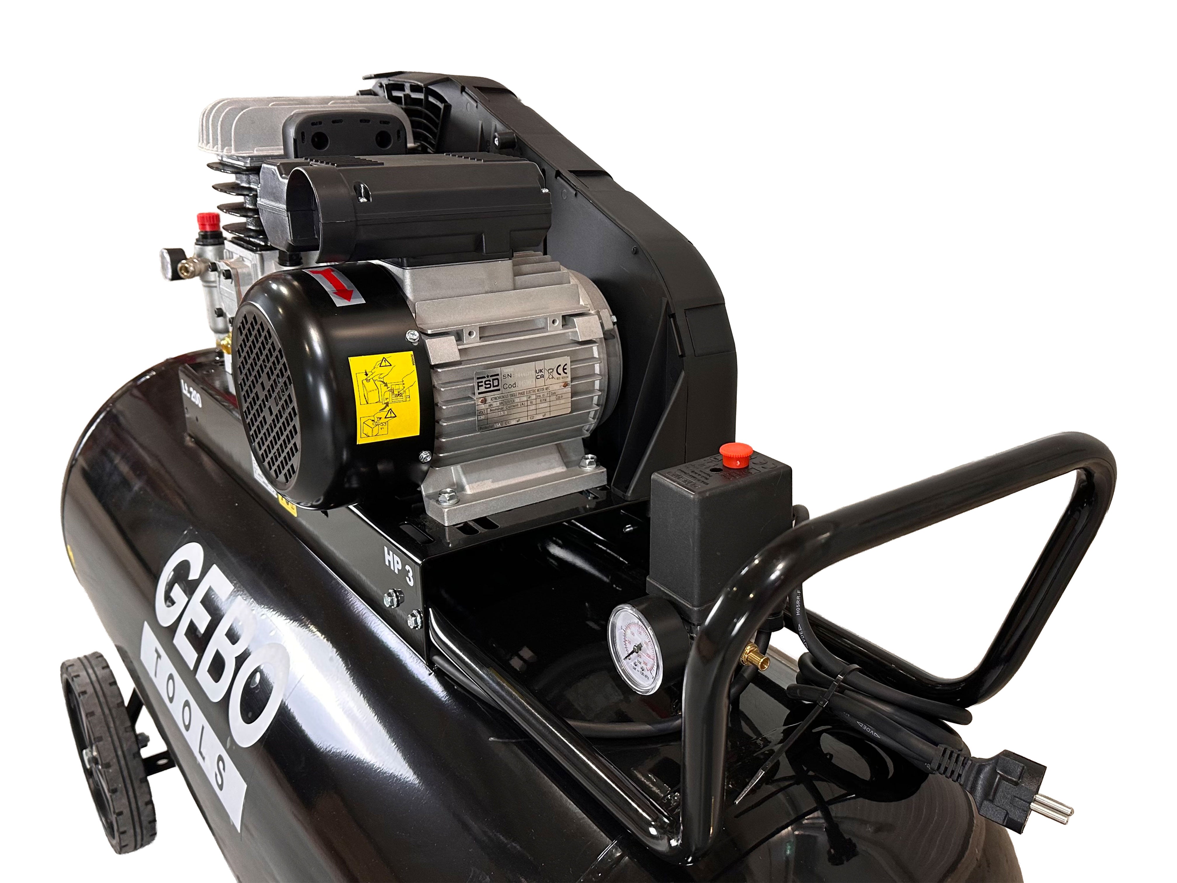 Κομπρεσέρ Αέρος-Αεροσυμπιεστής 200L 3Hp 230V GEBO TOOLS