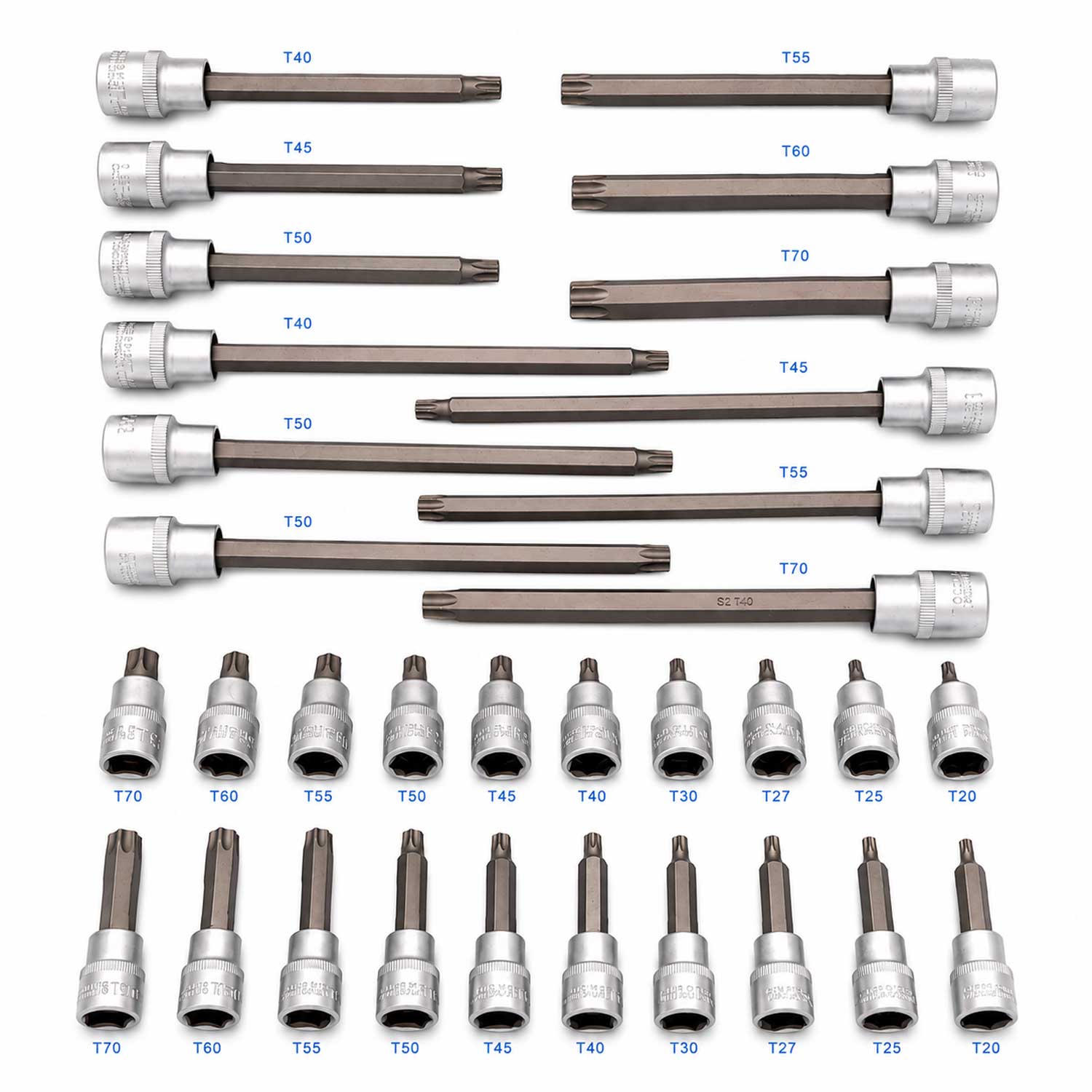 Σετ Καρυδάκια Με Μακριές Μύτες Torx 1/2" 32 Τμχ GEBO TOOLS