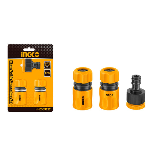 Σετ Γρήγοροι Σύνδεσμοι Για Σωλήνα 1/2", 3 Τεμάχια Ingco