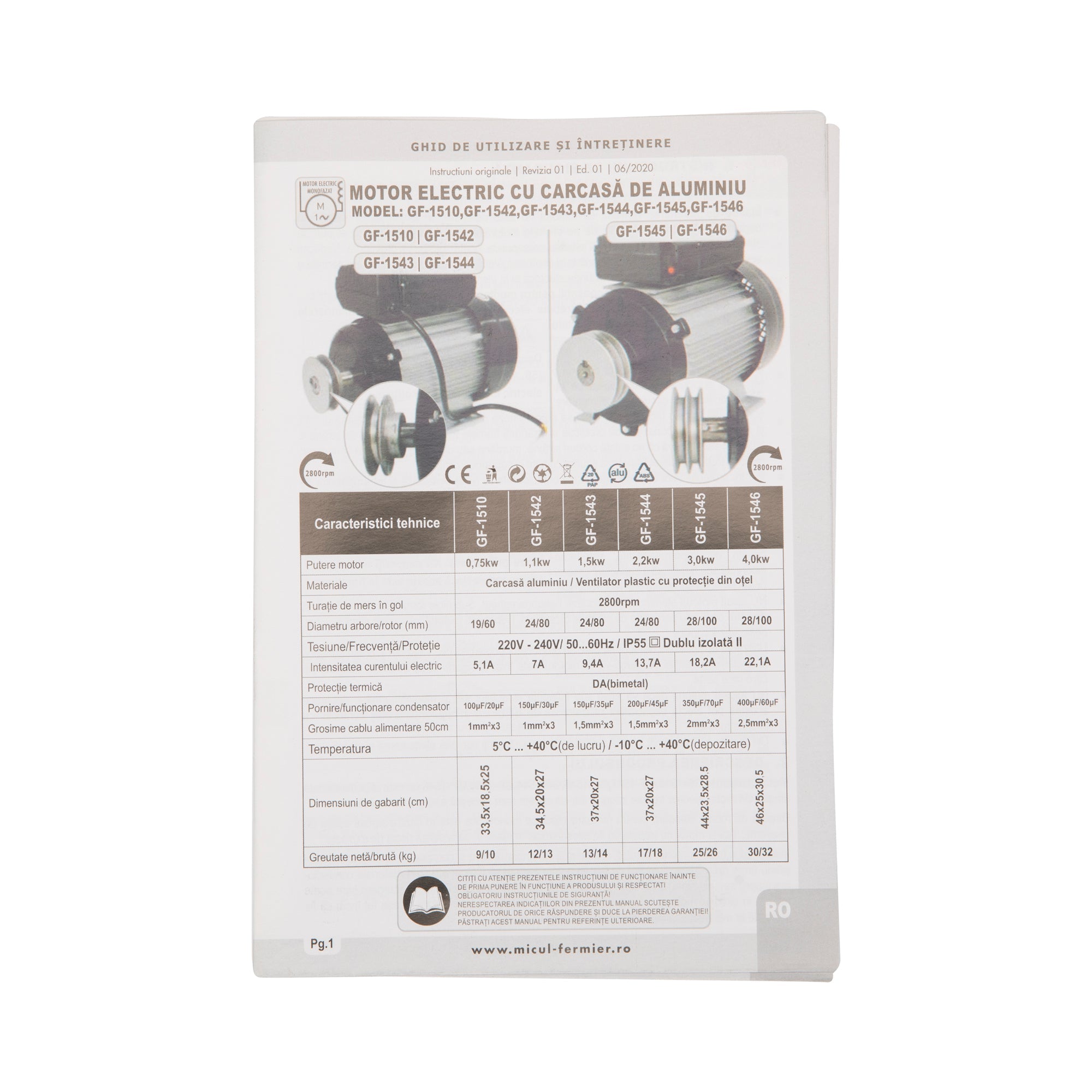 Μοτέρ Ηλεκτρικό 2800Rpm 1.1Kw 7A