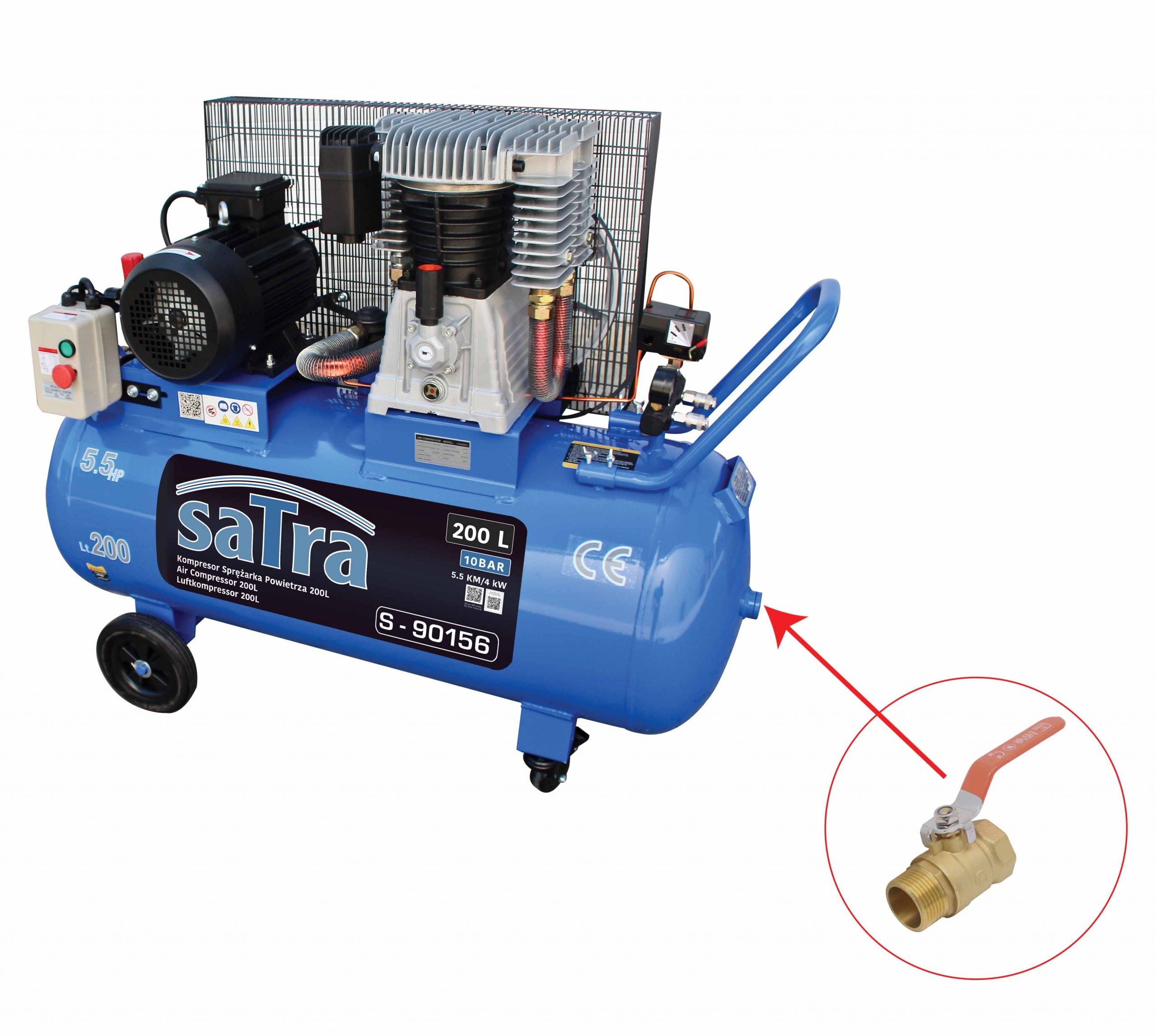 Αεροσυμπιεστής 200L 5,5HP 380V SATRA