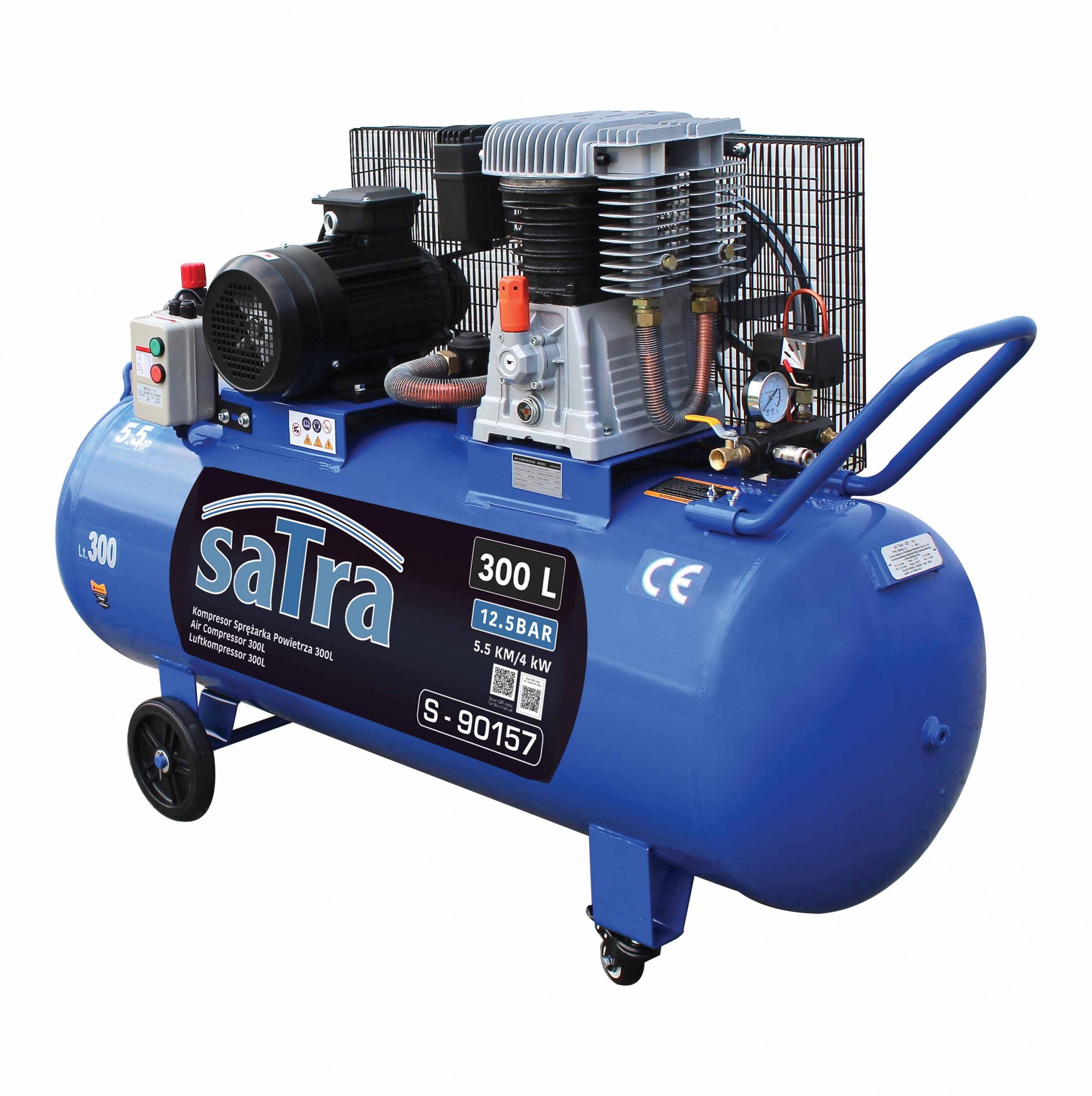 Aεροσυμπιεστής-Κομπρεσέρ Αέρος 300L 4KW 5,5HP 12,5bar 380V TECHMAN SATRA