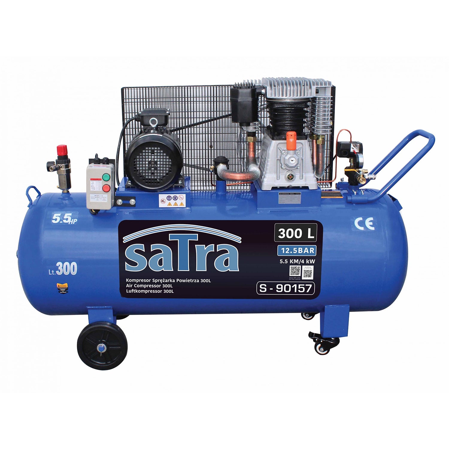 Aεροσυμπιεστής-Κομπρεσέρ Αέρος 300L 4KW 5,5HP 12,5bar 380V TECHMAN SATRA