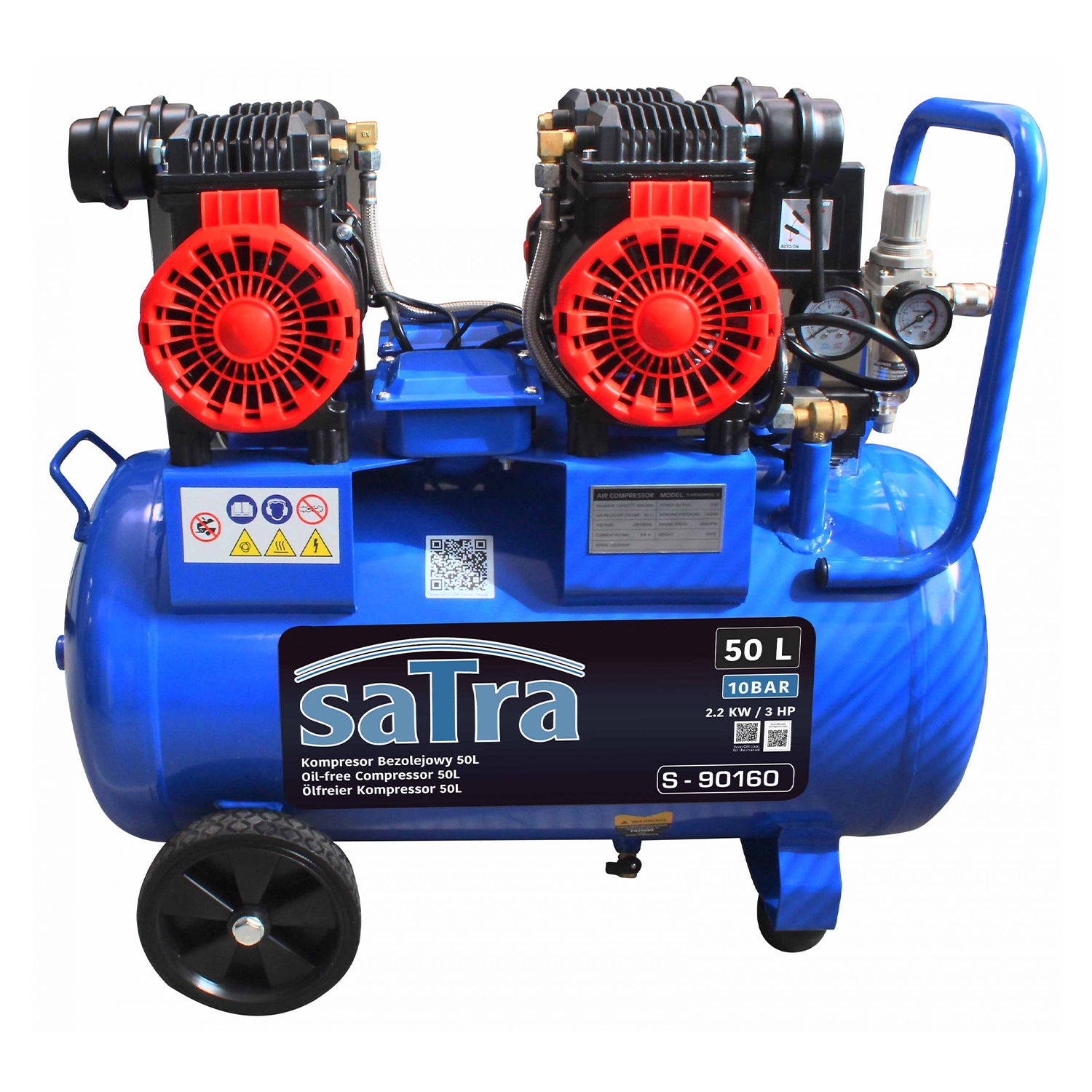 Αεροσυμπιεστής Oil Free 50L 2200W SATRA