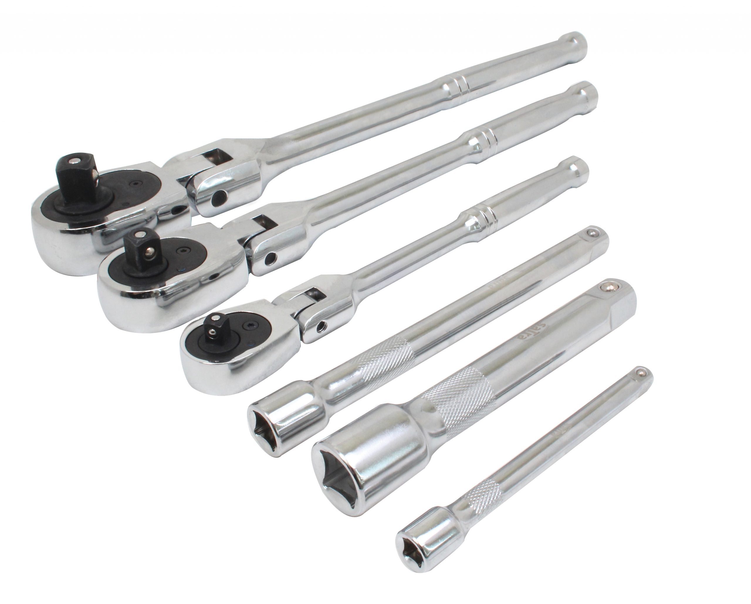 Σετ Καστάνιες 1/4"-3/8"-1/2" Με Αρθρωτή Κεφαλή 180° Και Προεκτάσεις 6Τμχ