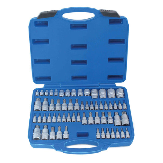 Σετ 60 Κλειδια Μυτεσ Bit Torx, E-Torx, Torx Plus 1/4, 3/8, 1/2