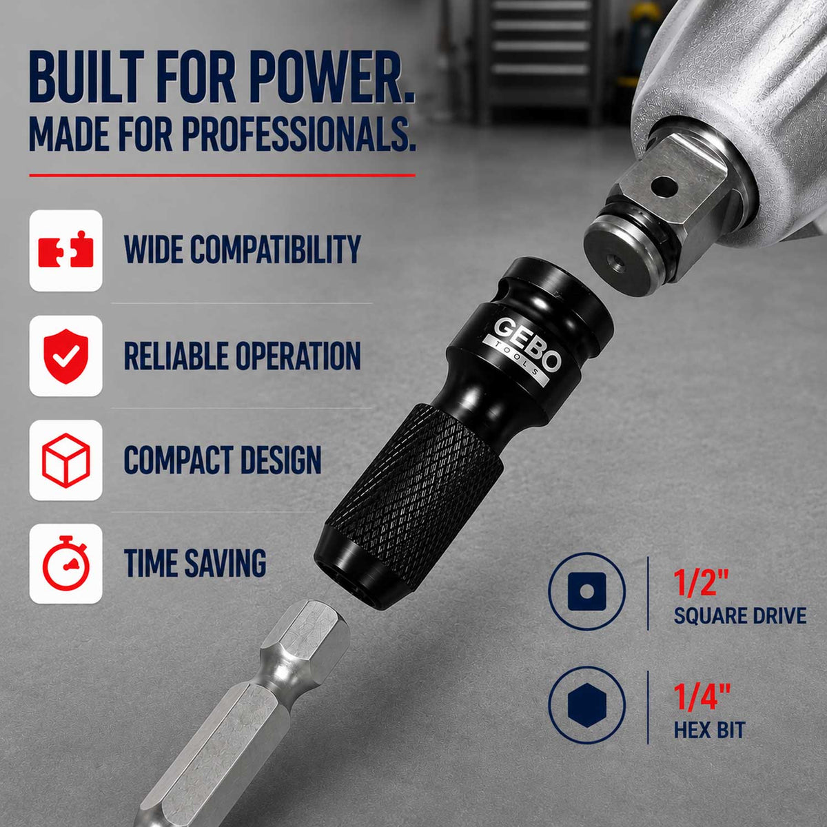 Αντάπτορας Για Μύτες 1/2"-1/4" GEBO TOOLS