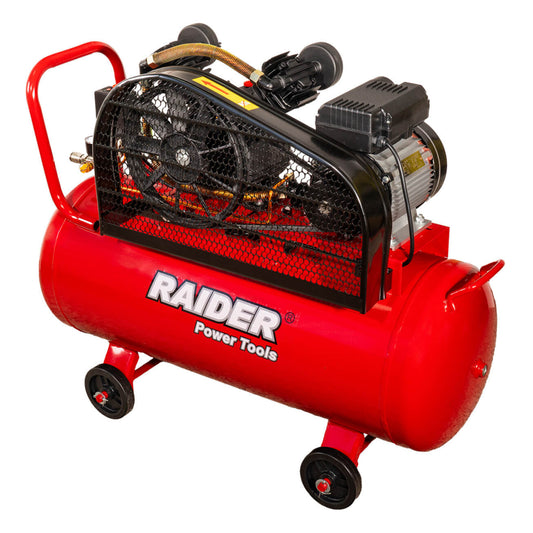 Aεροσυμπιεστής-Κομπρεσέρ Αέρος 100L 2HP 1.5kw 170L/Min 2 Εμβόλων 8Bar 220V RAIDER