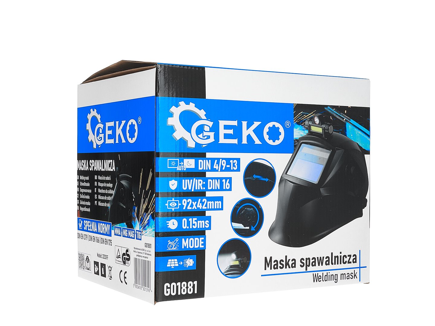 Αυτόματη Μάσκα Συγκόλλησης Με Λάμπα Led GEKO