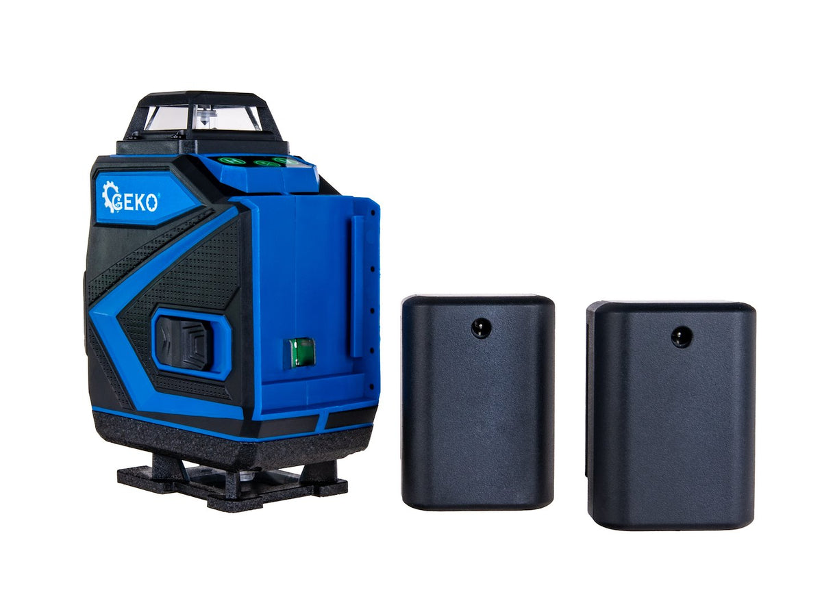 Aλφάδι Laser 360° 4D Με 2 Επαναφορτιζόμενες Μπαταρίες GEKO
