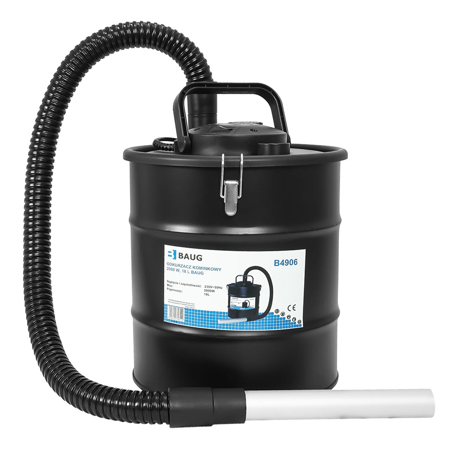Απορροφητήρας Στάχτης 2000W, 18L, Baug