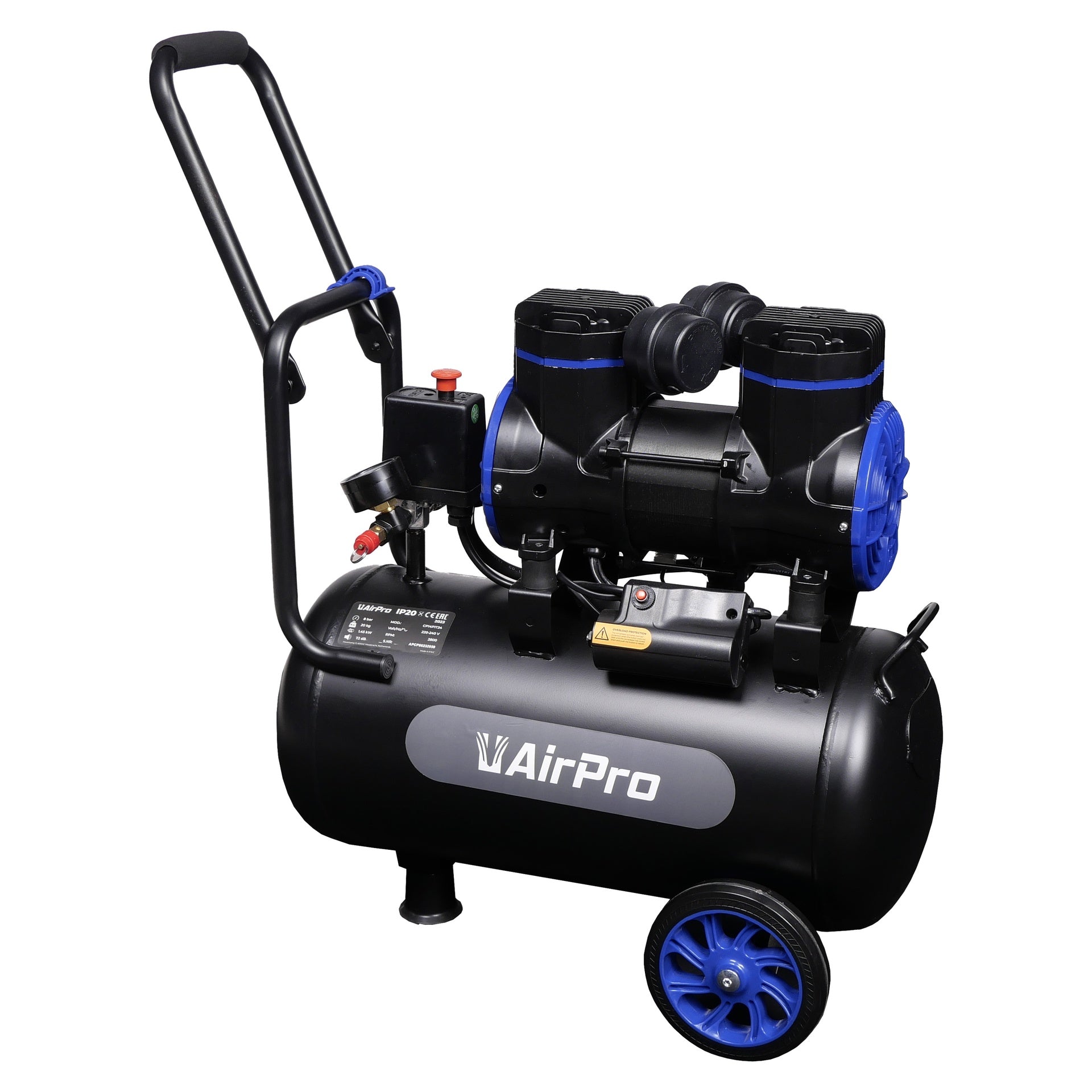 Αθόρυβος Αεροσυμπιεστής Χωρίς Λάδι AIRPRO 2HP 25L 230V