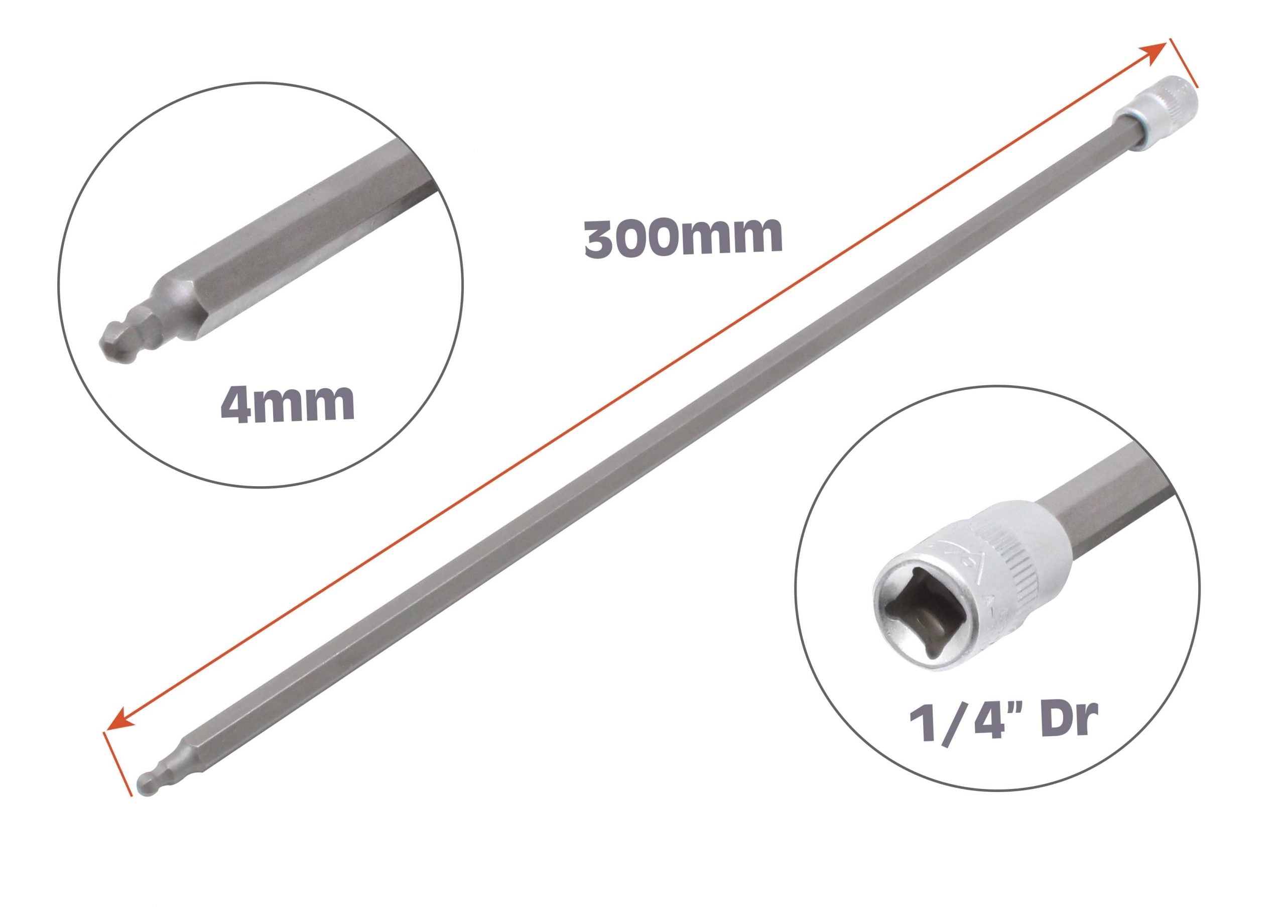 Καρυδακι 1/4 Με Μπιλια 4Mm Εξτρα Μακρυ 300 Mm Για Pms Αισθητηρεσ Vag 2.0 Diesel
