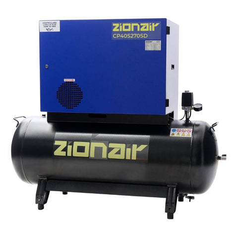 Αθόρυβος Αεροσυμπιεστής Με Star-Delta 4kw 11Bars 270L 400V ZIONAIR