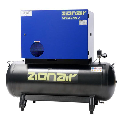 Αθόρυβος Αεροσυμπιεστής Με Star-Delta 5.5kw 11Bars 270L 400V ZIONAIR