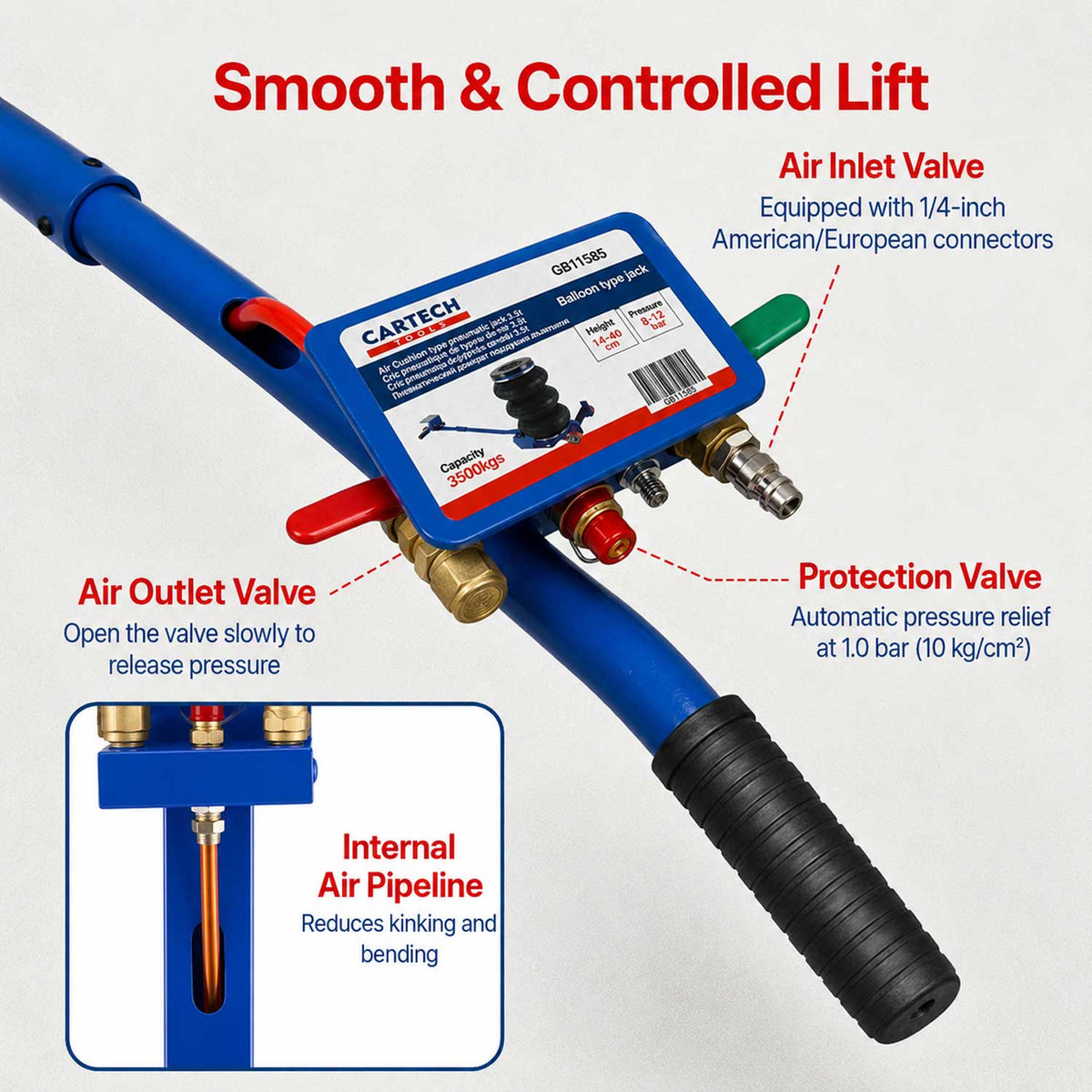 Γρύλος Αέρος με 3 Φούσκες 3500Kg GEBO TOOLS