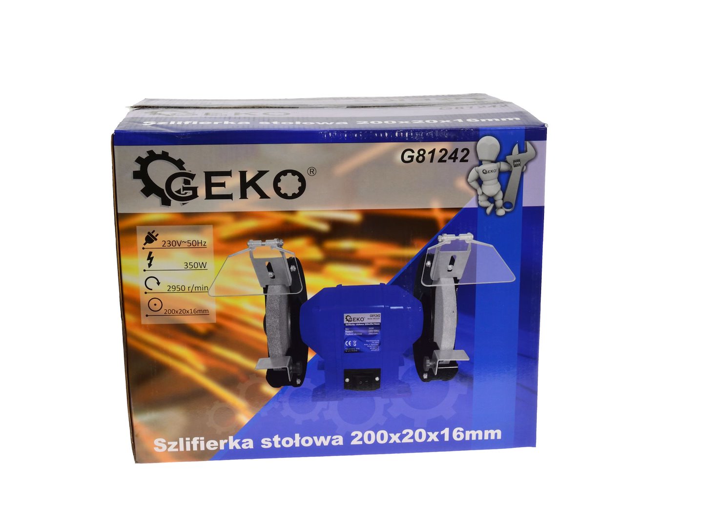Δίδυμος Τροχός Πάγκου 350w 200×20×16mm GEKO