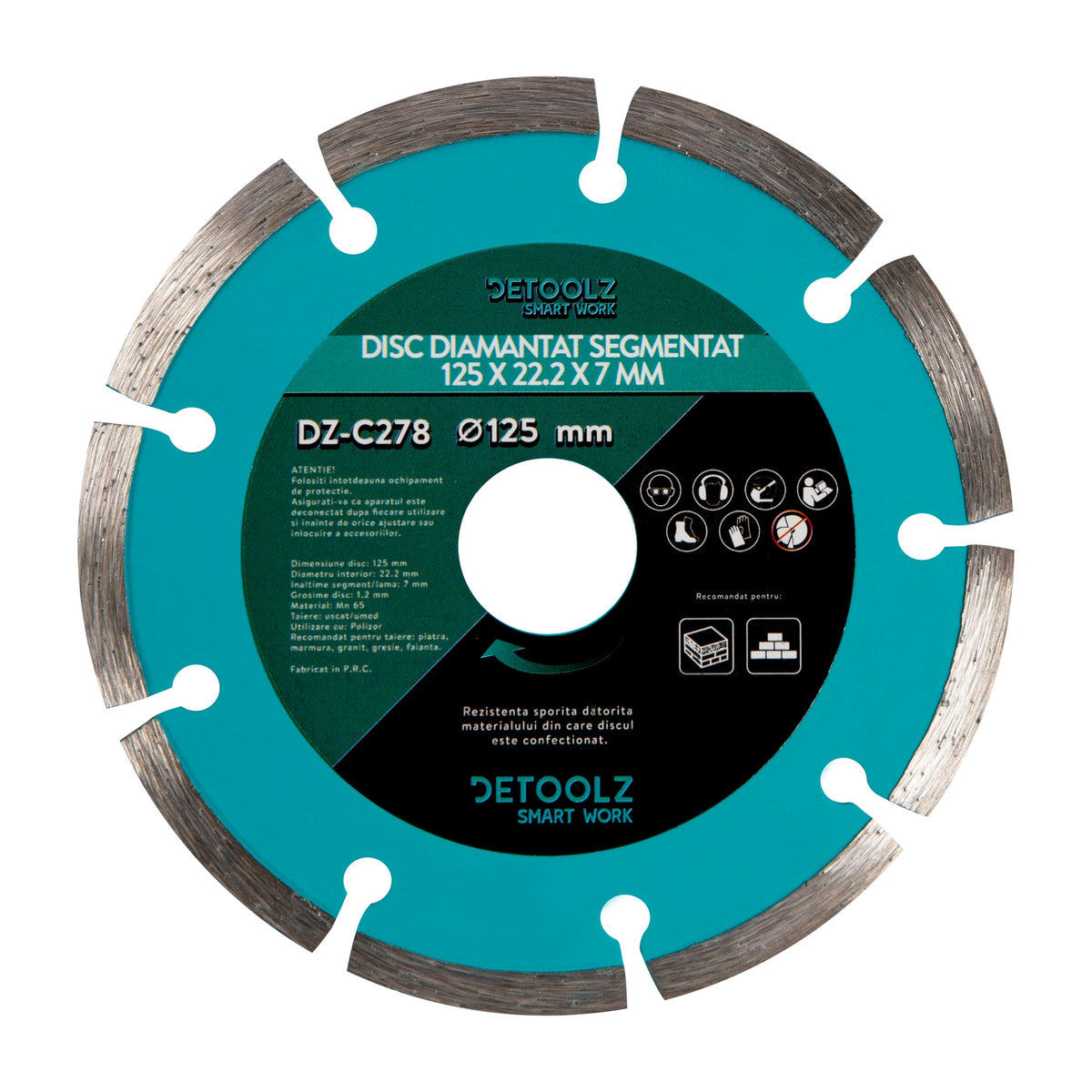 Δίσκος Διαμαντένιος Τμηματικός 125Mm Detoolz