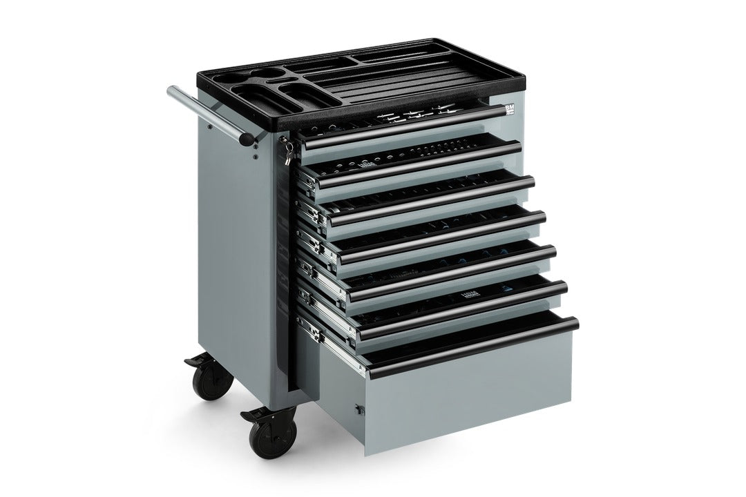 Εργαλειοφόρος Τροχήλατος με 7 Ράφια και Εργαλεία 262 Τμχ HBM