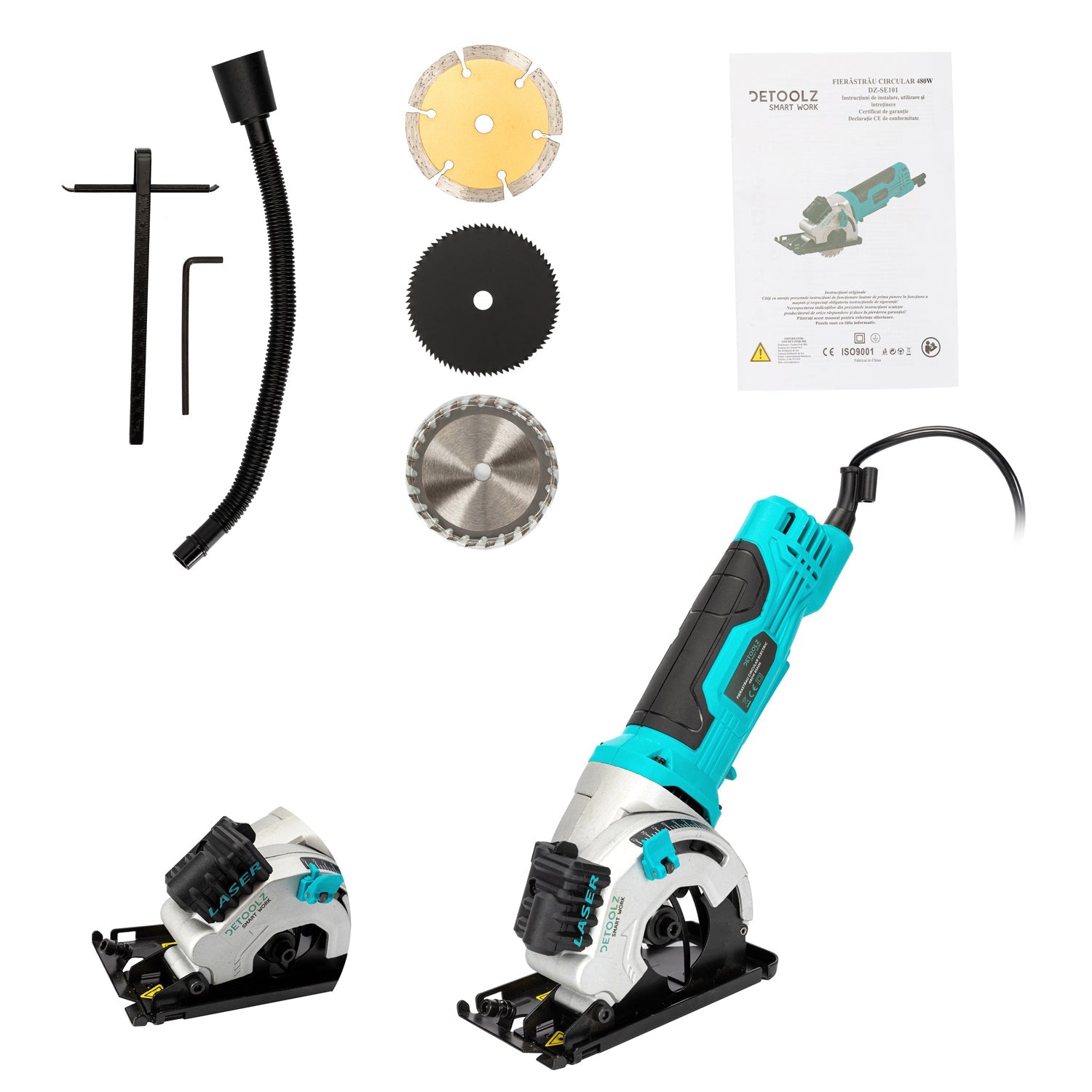 Ηλεκτρικό Χειροκίνητο Κυκλικό Πριόνι 3500Rpm 480W Detoolz