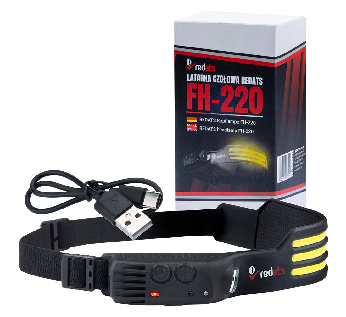 Φακός Κεφαλής 3 Λωρίδες Led FH-220 Με Επαναφορτιζόμενη Μπαταρία 1200mAh