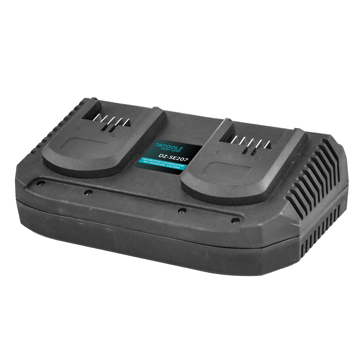 Φορτιστής Για 2 Μπαταρίες Li-Ion 18V 3.5A Detoolz