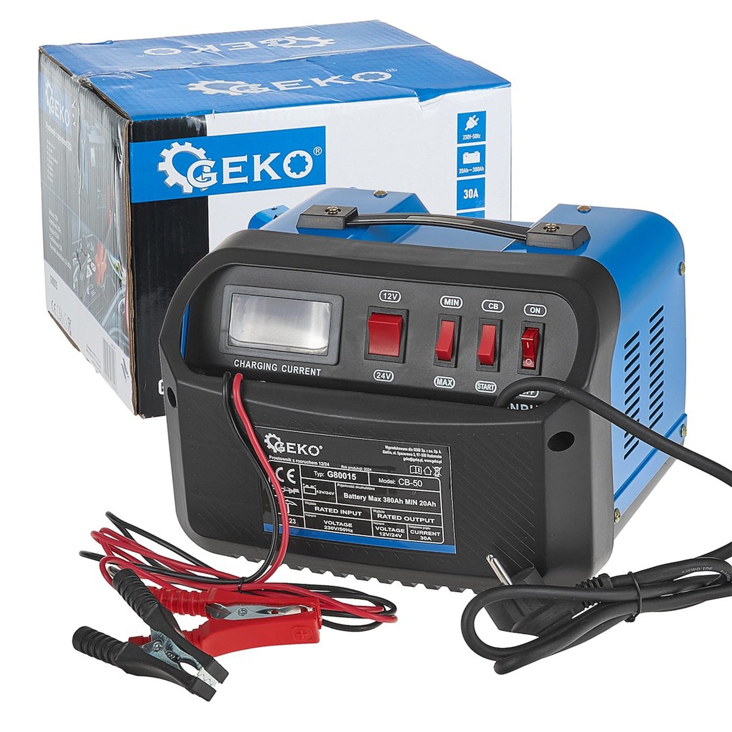 Φορτιστής Μπαταριών Αυτοκινήτου Με Εκκινητή CB50 12V.24V 30A Για Μπαταρίες 20-380Ah
