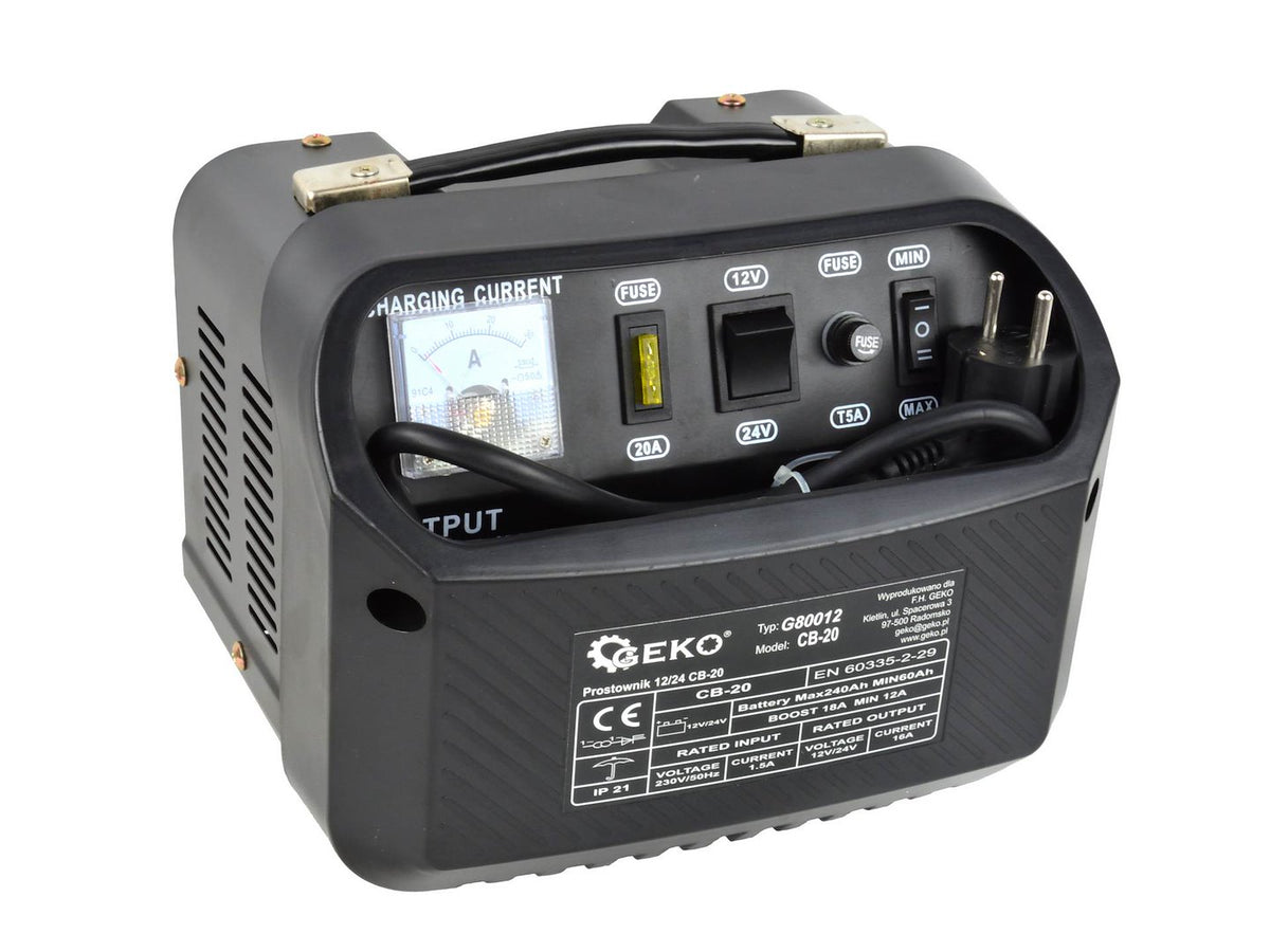 Φορτιστής Μπαταρίας Αυτοκινήτου 12/24V CB-20 12-18A Για Μπαταρίες 60-240Αh GEKO