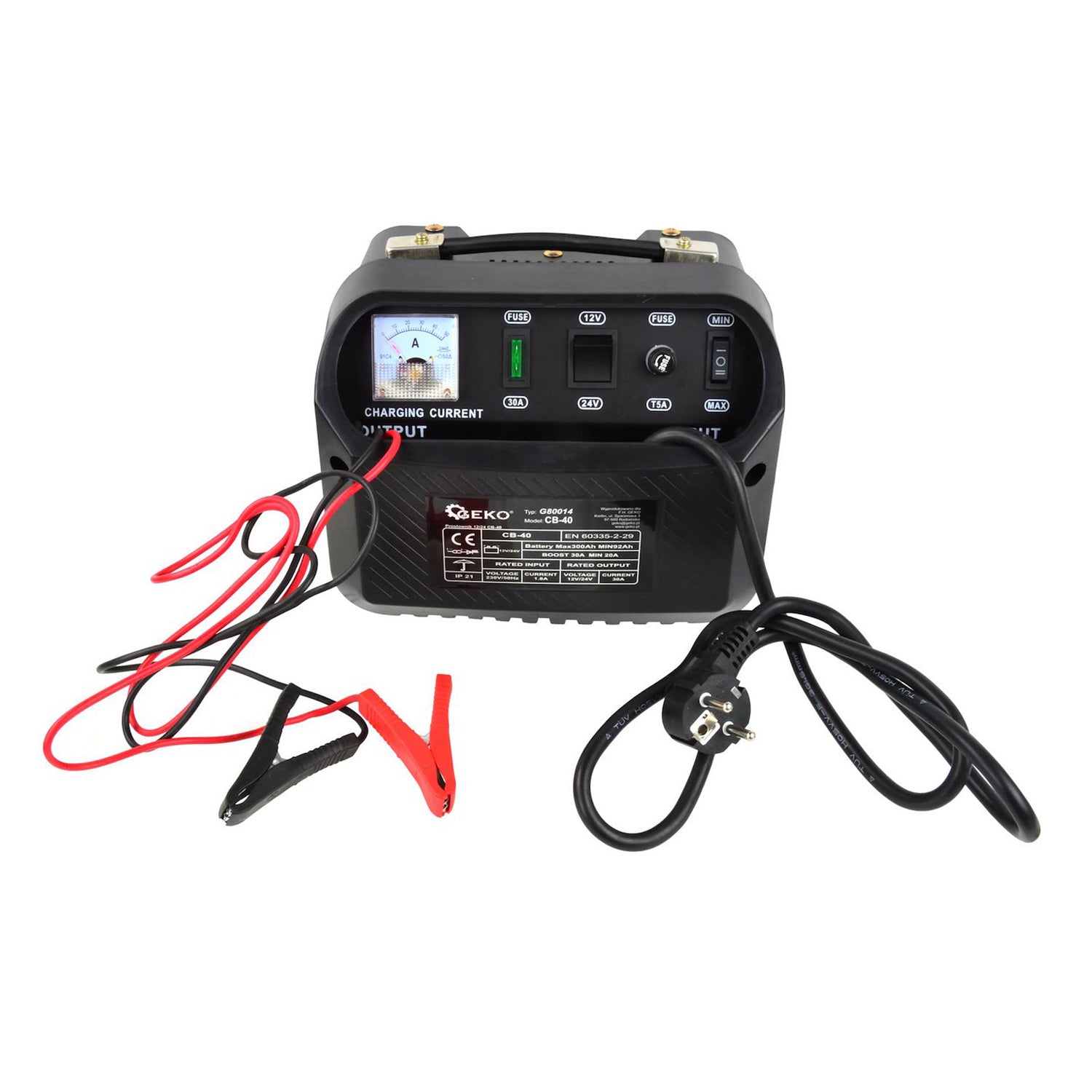 Φορτιστής Μπαταρίας Αυτοκινήτου 12/24V CB-40 20-30A Για Μπαταρίες 92-300Ah GEKO