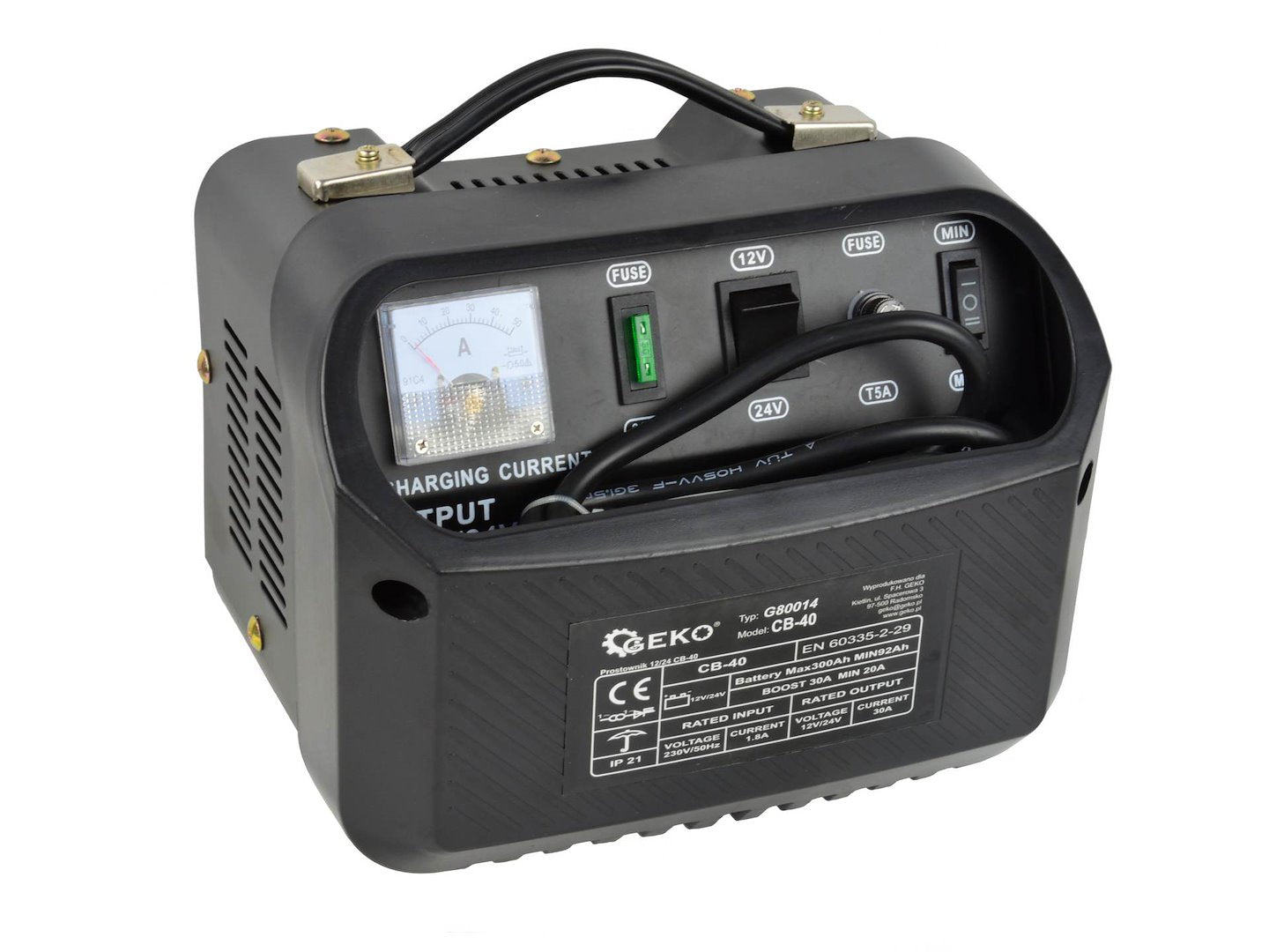 Φορτιστής Μπαταρίας Αυτοκινήτου 12/24V CB-40 20-30A Για Μπαταρίες 92-300Ah GEKO