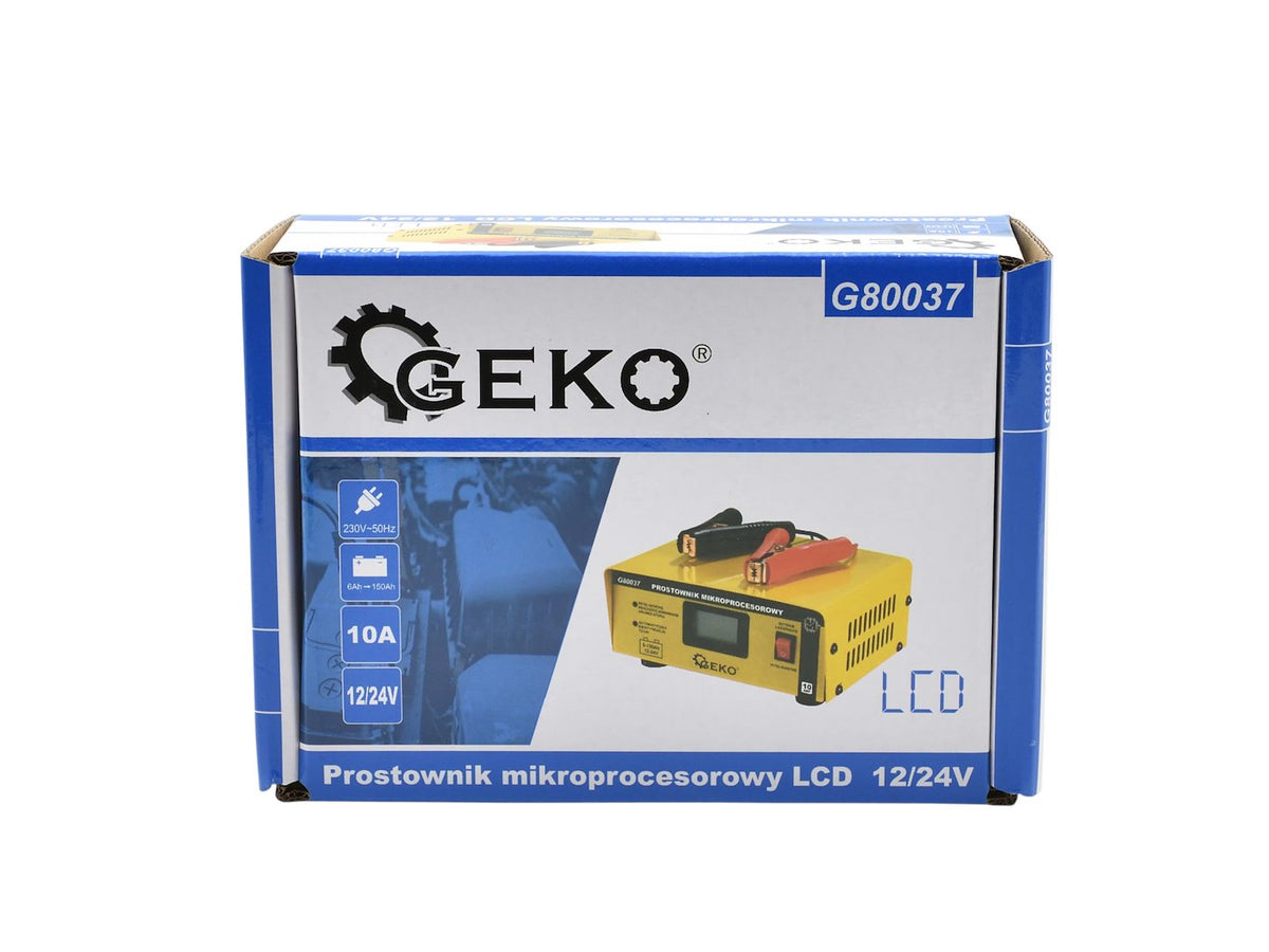 Φορτιστής Μπαταρίας Με Μικροεπεξεργαστή Και Οθόνη LCD 12/24V 10A Για Μπαταρίες 6-150Ah GEKO