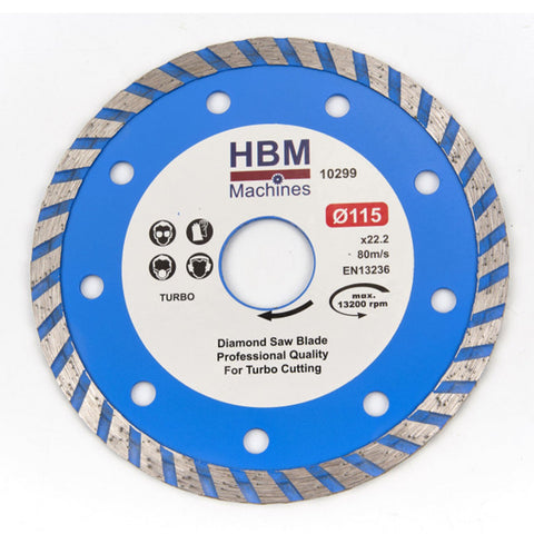 Δίσκος Κοπής Διαμαντέ 115mm Turbo HBM
