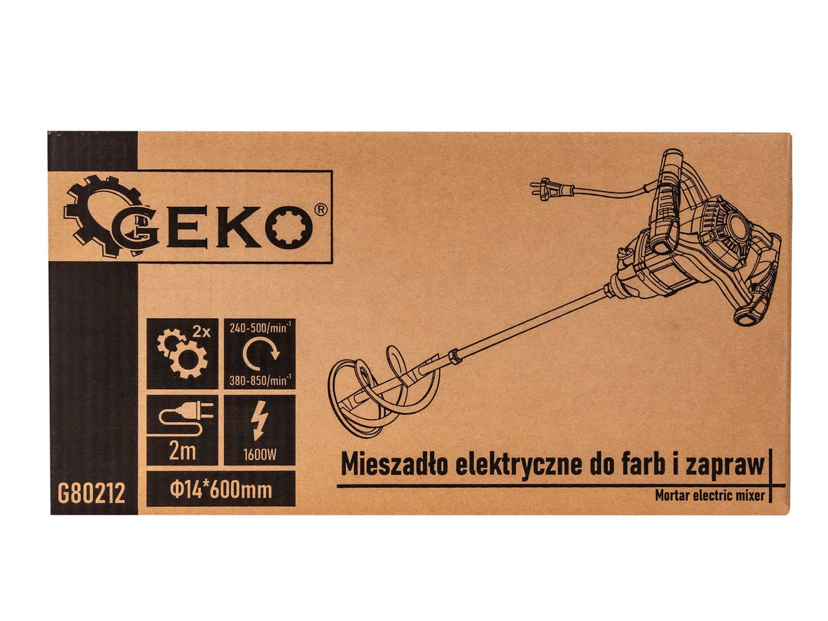 Ηλεκτρικός Αναδευτήρας 1600W 2Ταχυτήτων Μ14 Για Χρώματα Και Κονιάματα GEKO