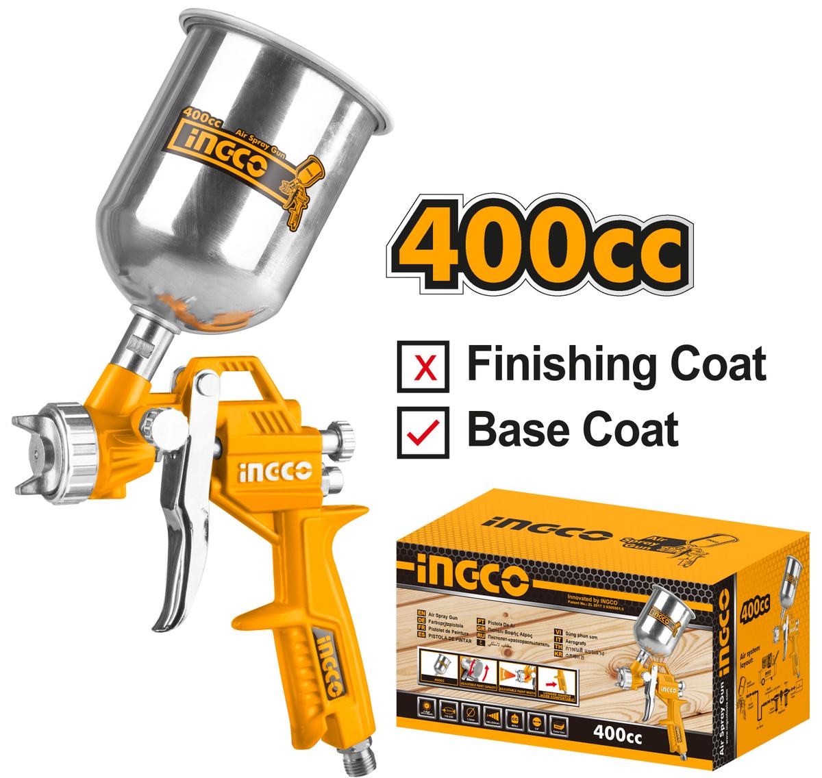 Ingco Asg4041 Πιστόλι Βαφής Αέρος Άνω Δοχείου 1.5Mm