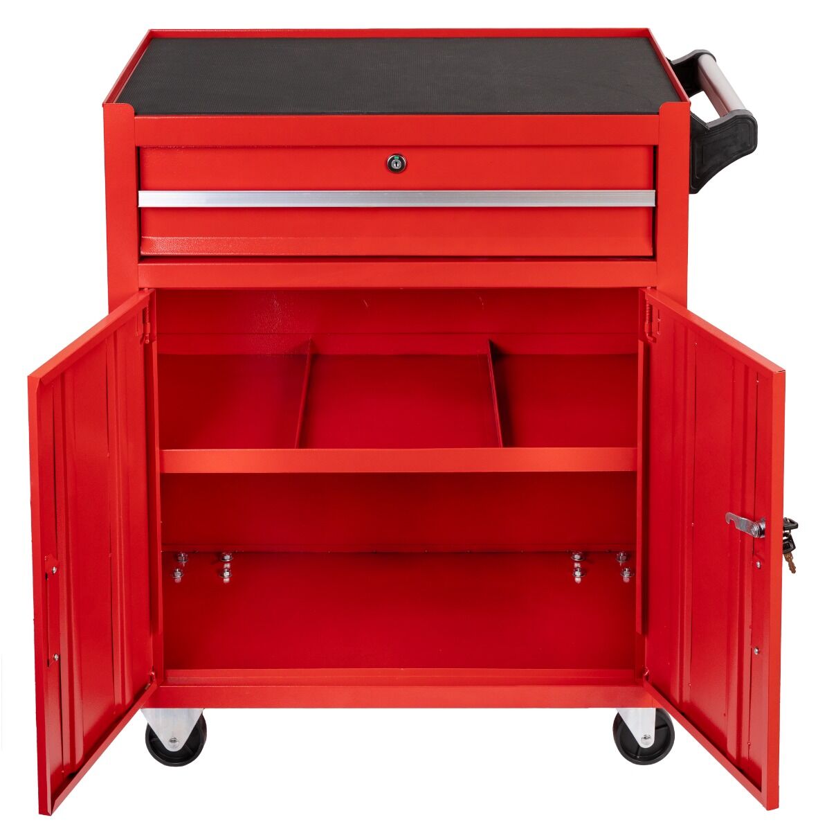 Τροχηλάτος Μεταλλικός Εργαλειοφόρος Χωρίς Εργαλεία Κόκκινος  Premium 73x63x40cm INVENTO