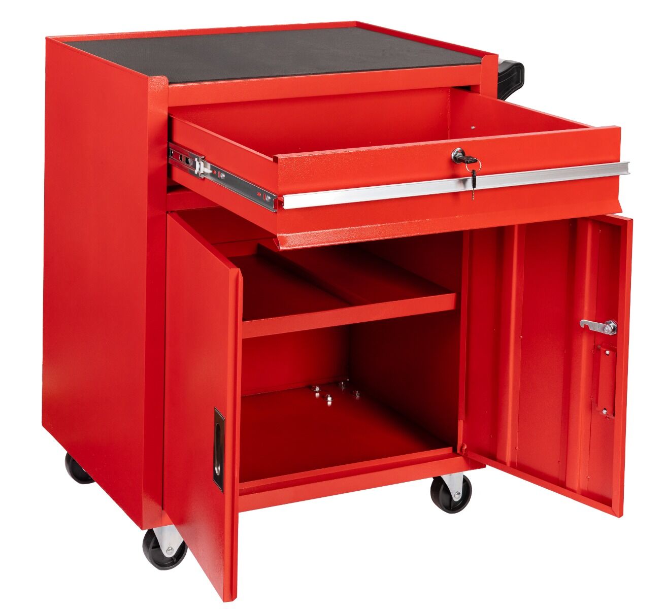 Τροχηλάτος Μεταλλικός Εργαλειοφόρος Χωρίς Εργαλεία Κόκκινος  Premium 73x63x40cm INVENTO