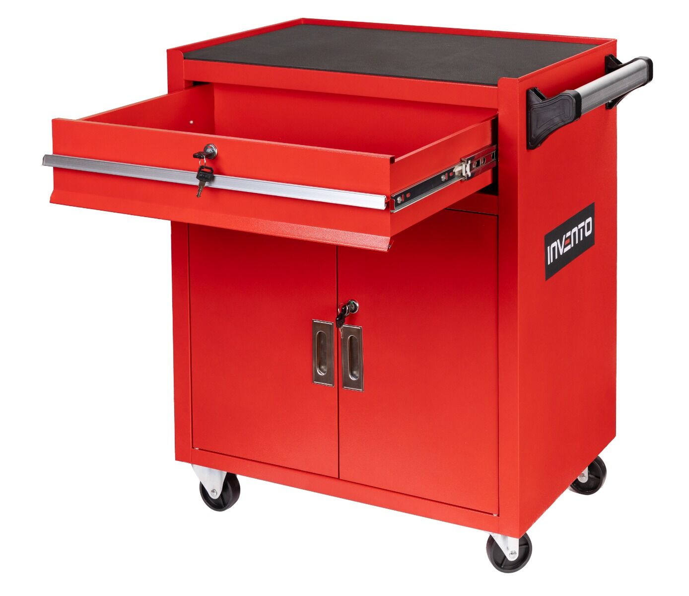 Τροχηλάτος Μεταλλικός Εργαλειοφόρος Χωρίς Εργαλεία Κόκκινος  Premium 73x63x40cm INVENTO