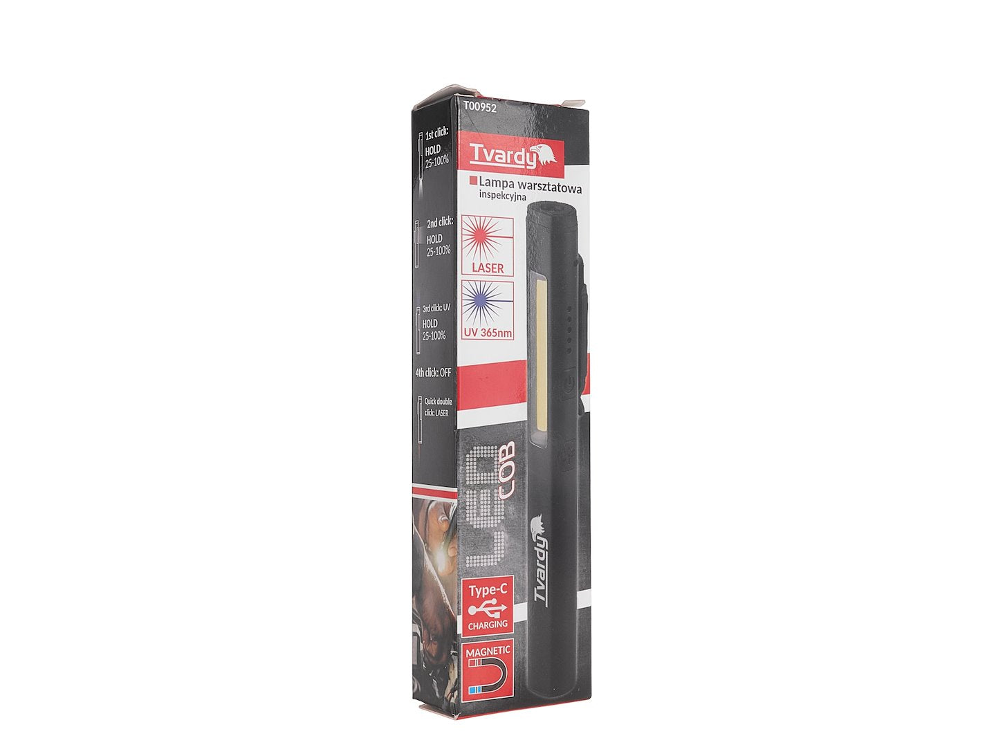Λάμπα Led Cob Με Laser Και UV Με Μαγνήτη Επαναφορτιζόμενη 5w 400Lumens