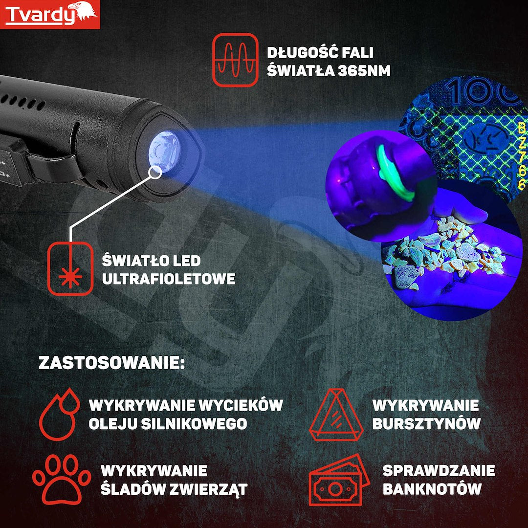 Λάμπα Led Cob Με Laser Και UV Με Μαγνήτη Επαναφορτιζόμενη 5w 400Lumens