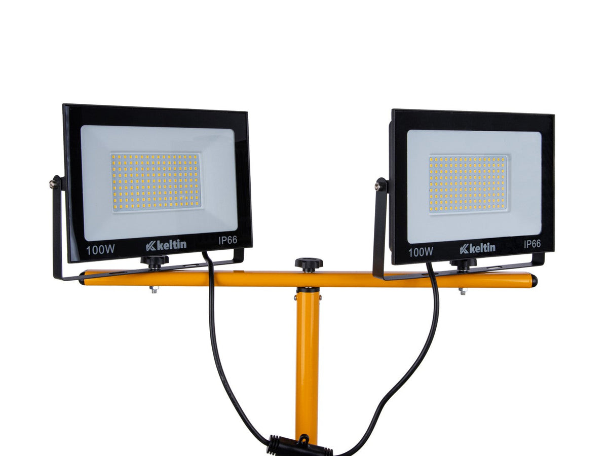 Λάμπα Led Εργασίας 2 X 100W 6500K Με Ρυθμιζόμενο Τρίποδο Στήριξης