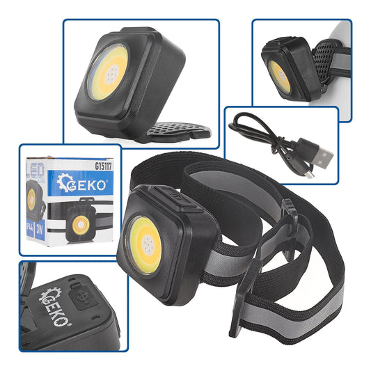 Φακοσ Κεφαλησ Επαναφορτιζομενοσ Led Cob 3W 500Mah 500Lm