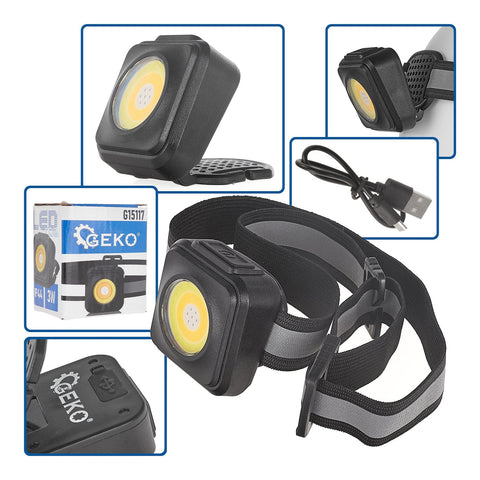 Φακός Κεφαλής Επαναφορτιζόμενος Led Cob 3W 500Mah 500Lm